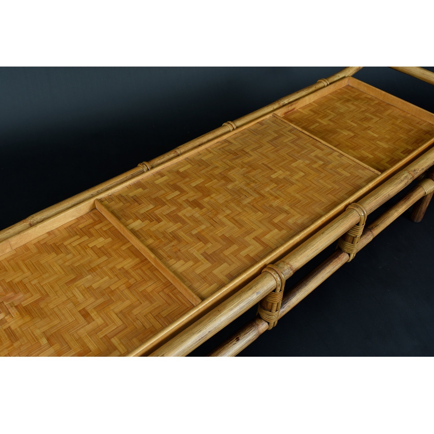 Ficks Reed 1950s Asian Modern Rattan Coffee Table - image-7