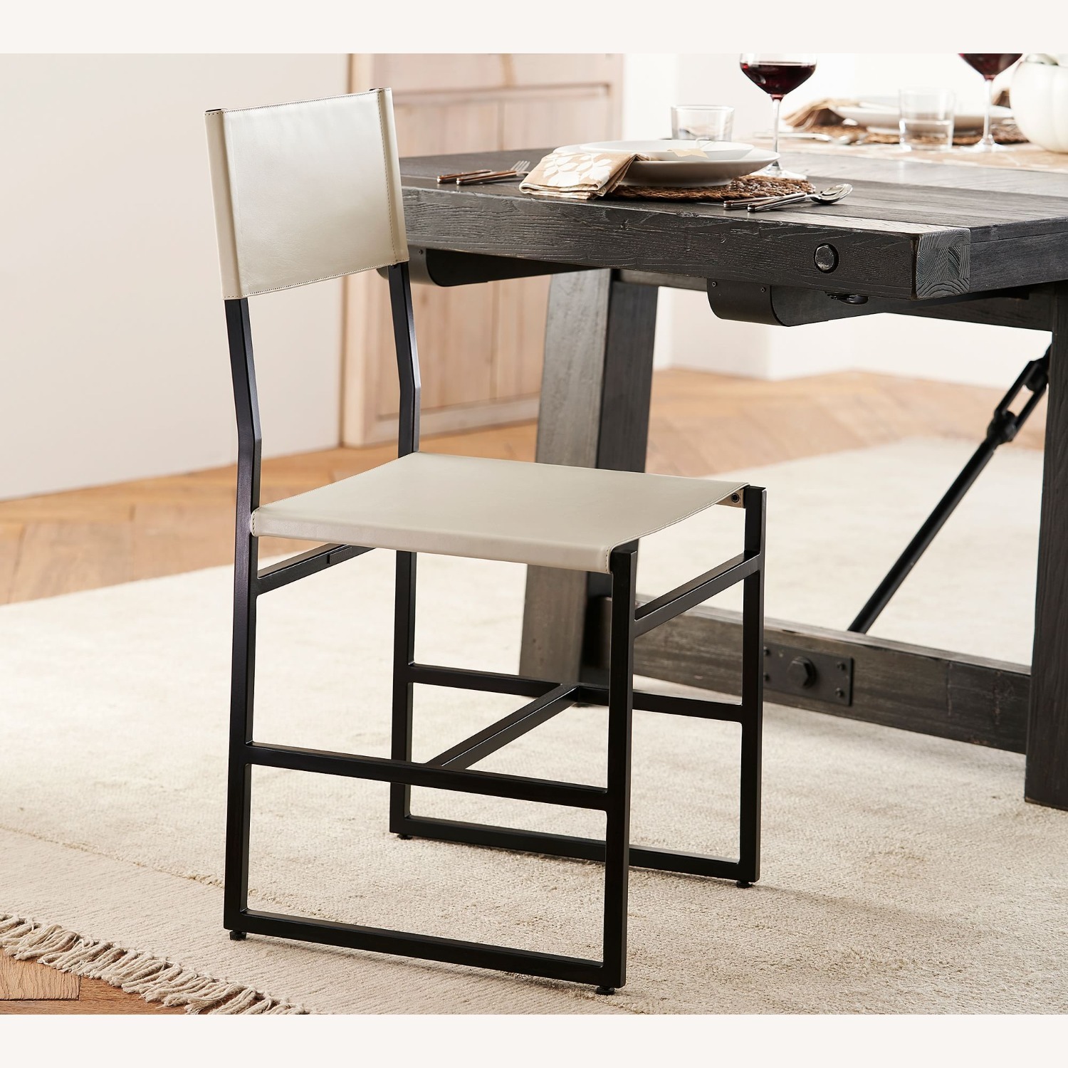 Pottery Barn Hardy Leather Dining Chair - image-3