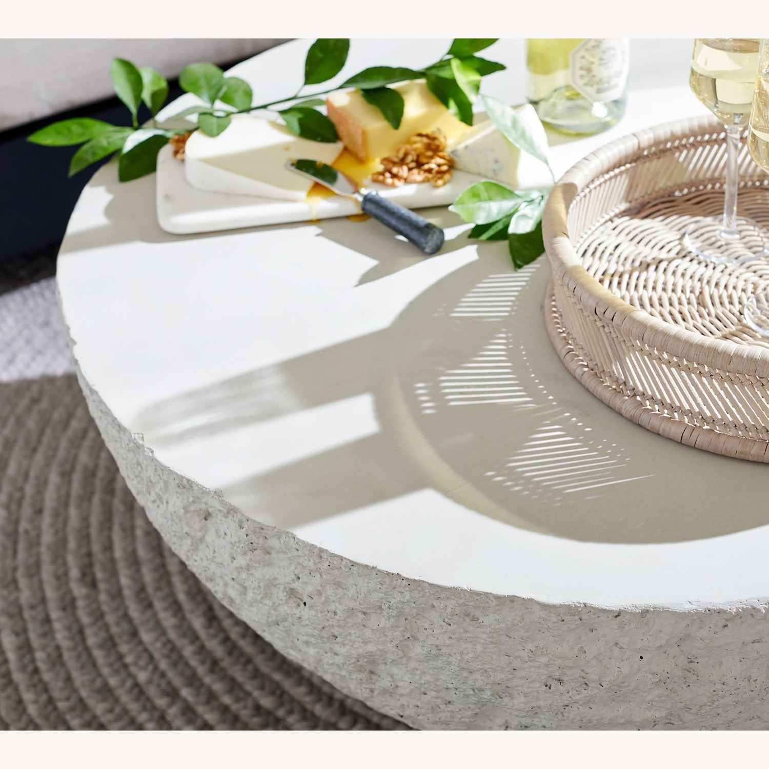 Pottery Barn Bolinas Concrete Round Outdoor Table - image-2