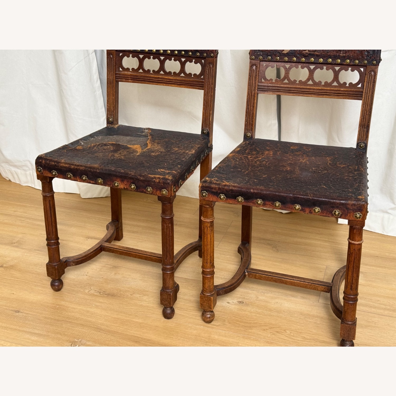 King Henry II Renaissance 2 Chairs 19th Century - image-4