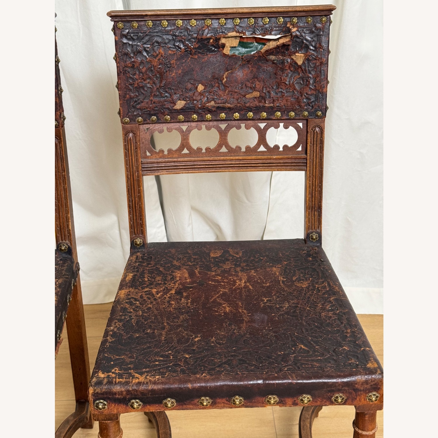 King Henry II Renaissance 2 Chairs 19th Century - image-10