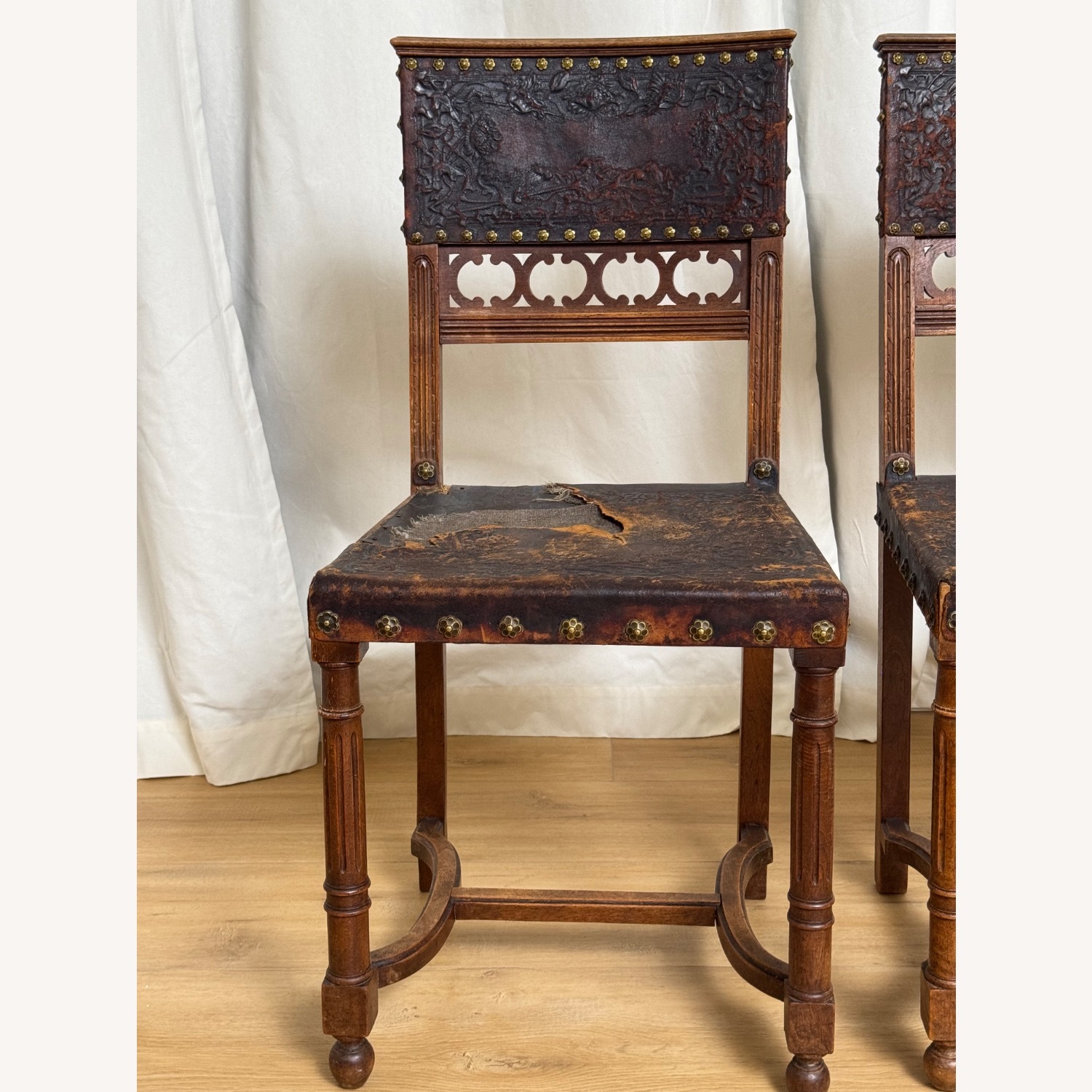 King Henry II Renaissance 2 Chairs 19th Century - image-7