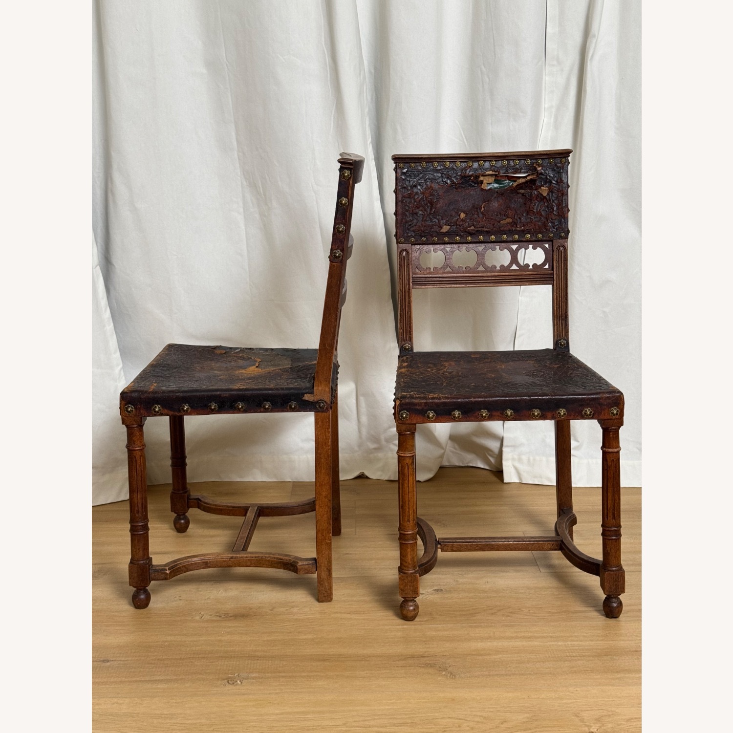 King Henry II Renaissance 2 Chairs 19th Century - image-12