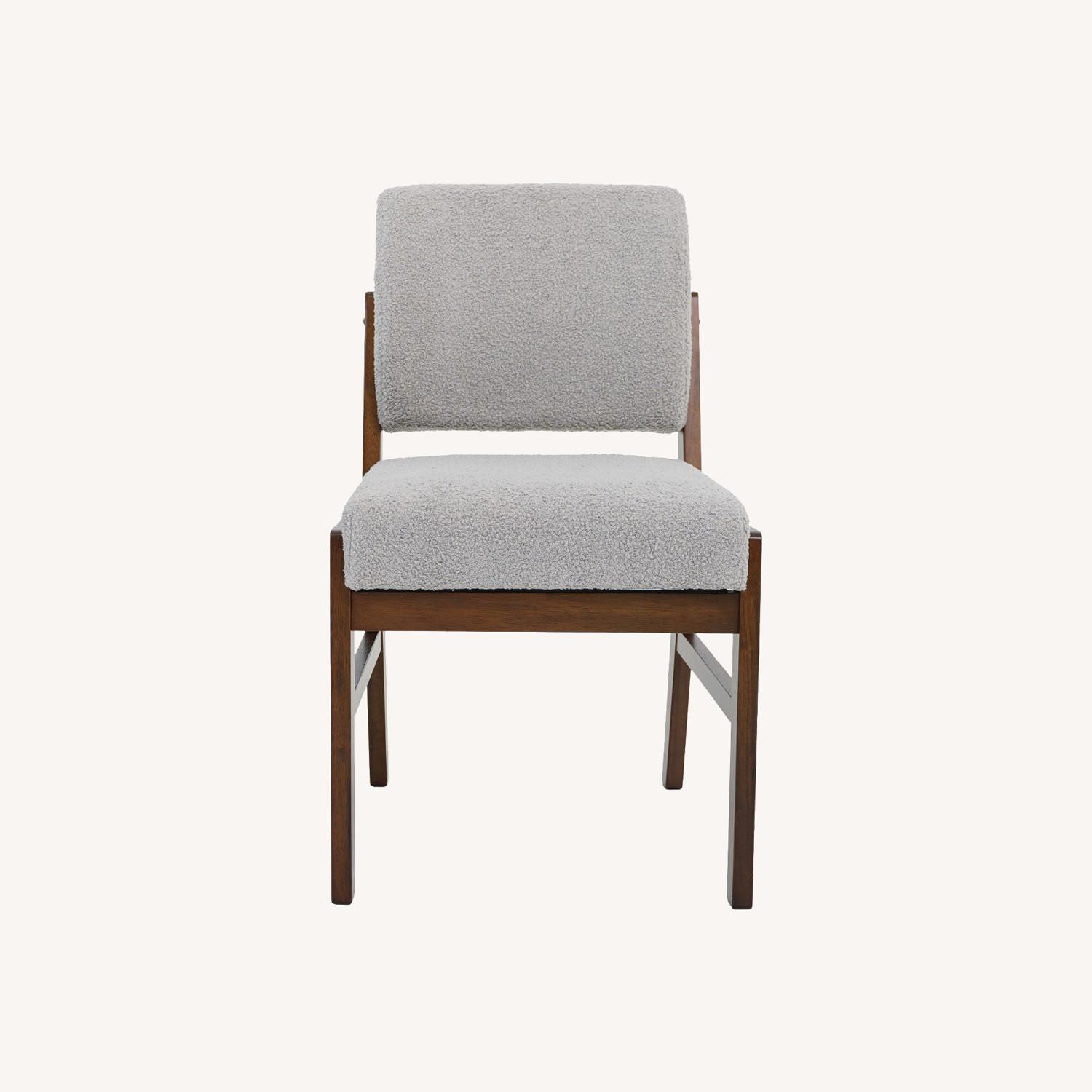 Bernard Dining Chair Set of 2 - Light Grey Boucle - image-0