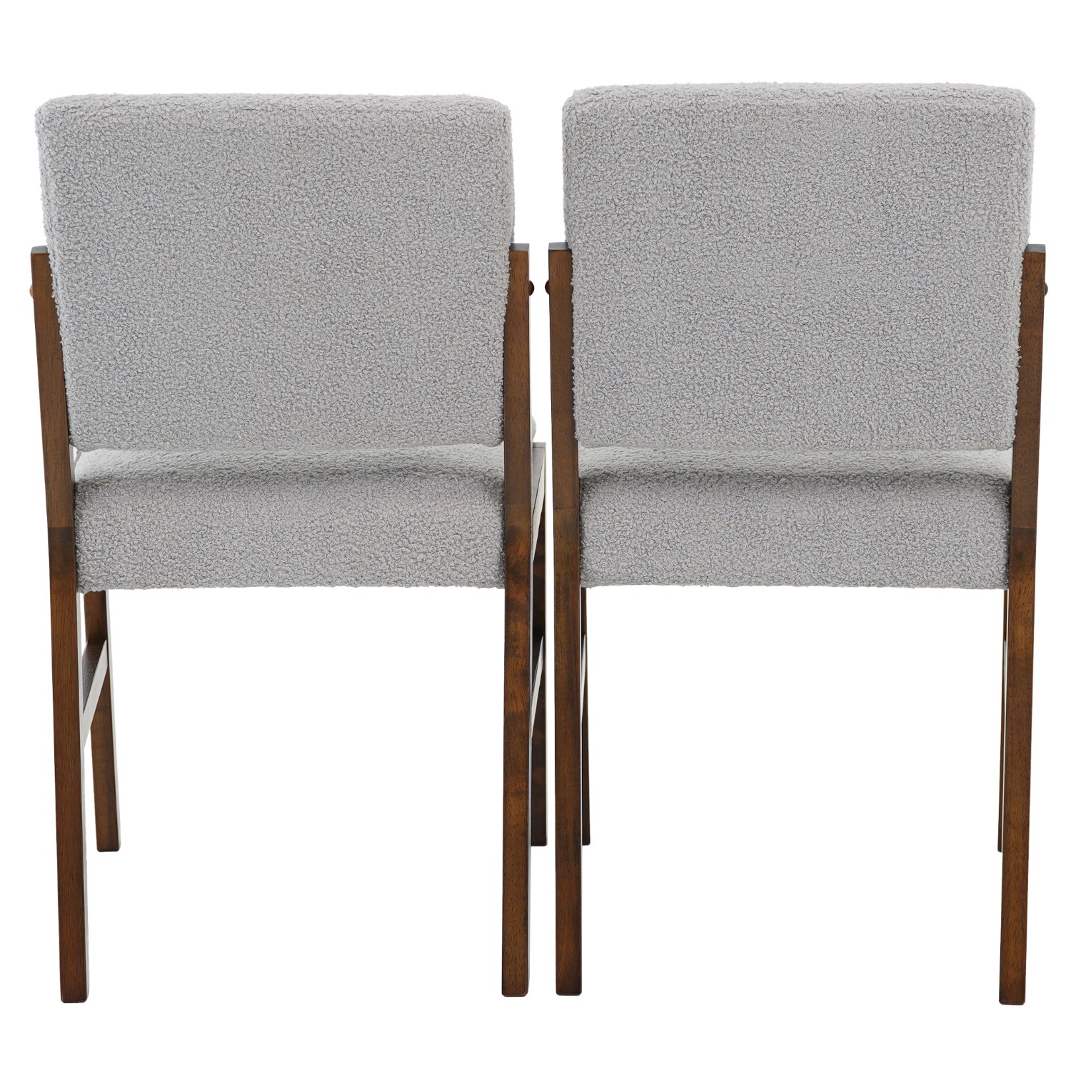 Bernard Dining Chair Set of 2 - Light Grey Boucle - image-4