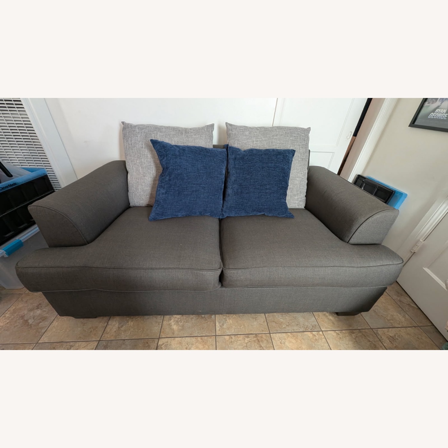 Ashley Furniture Gray Loveseat - image-1