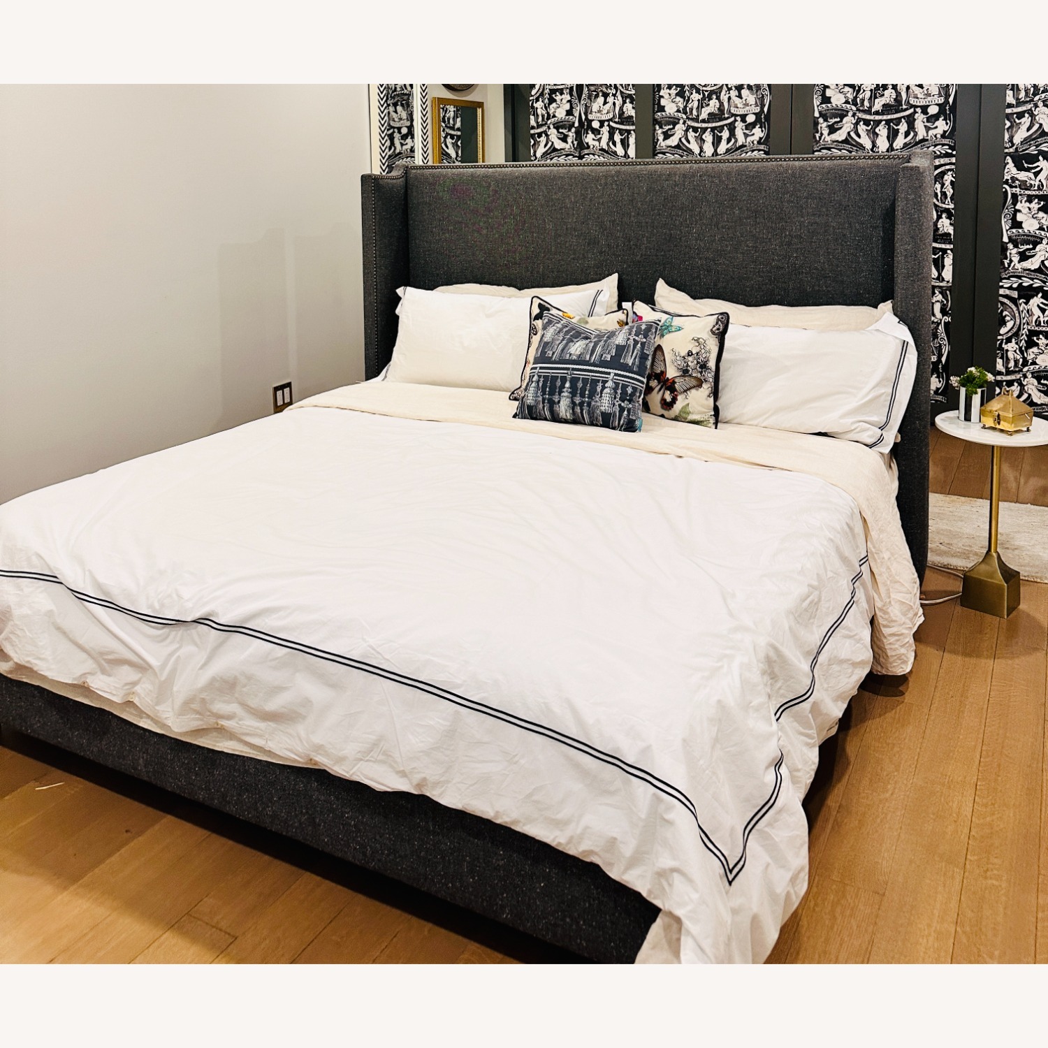 West Elm King Contemporary Sleigh Bed  - image-1