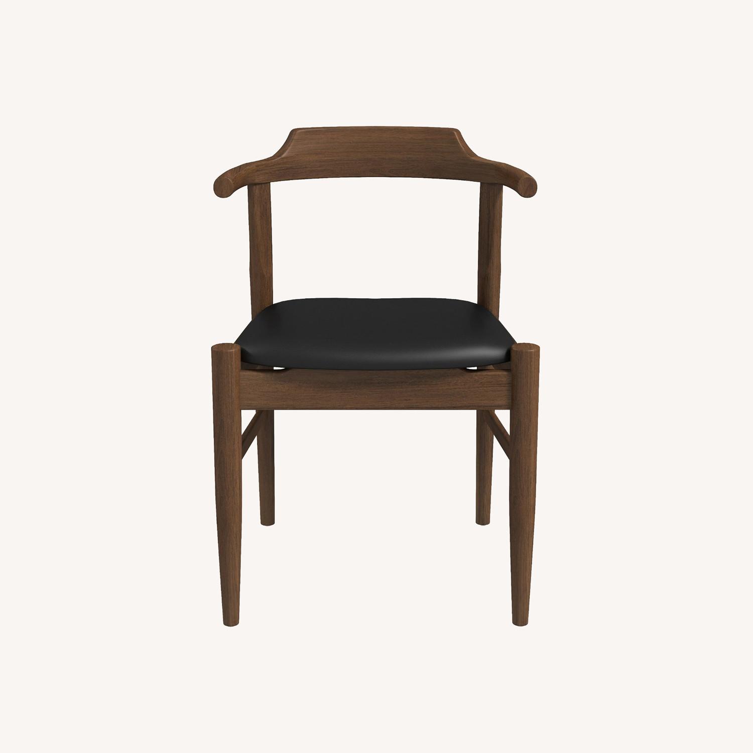 Zola Dining Chair Black Leather Set of 2 - image-0