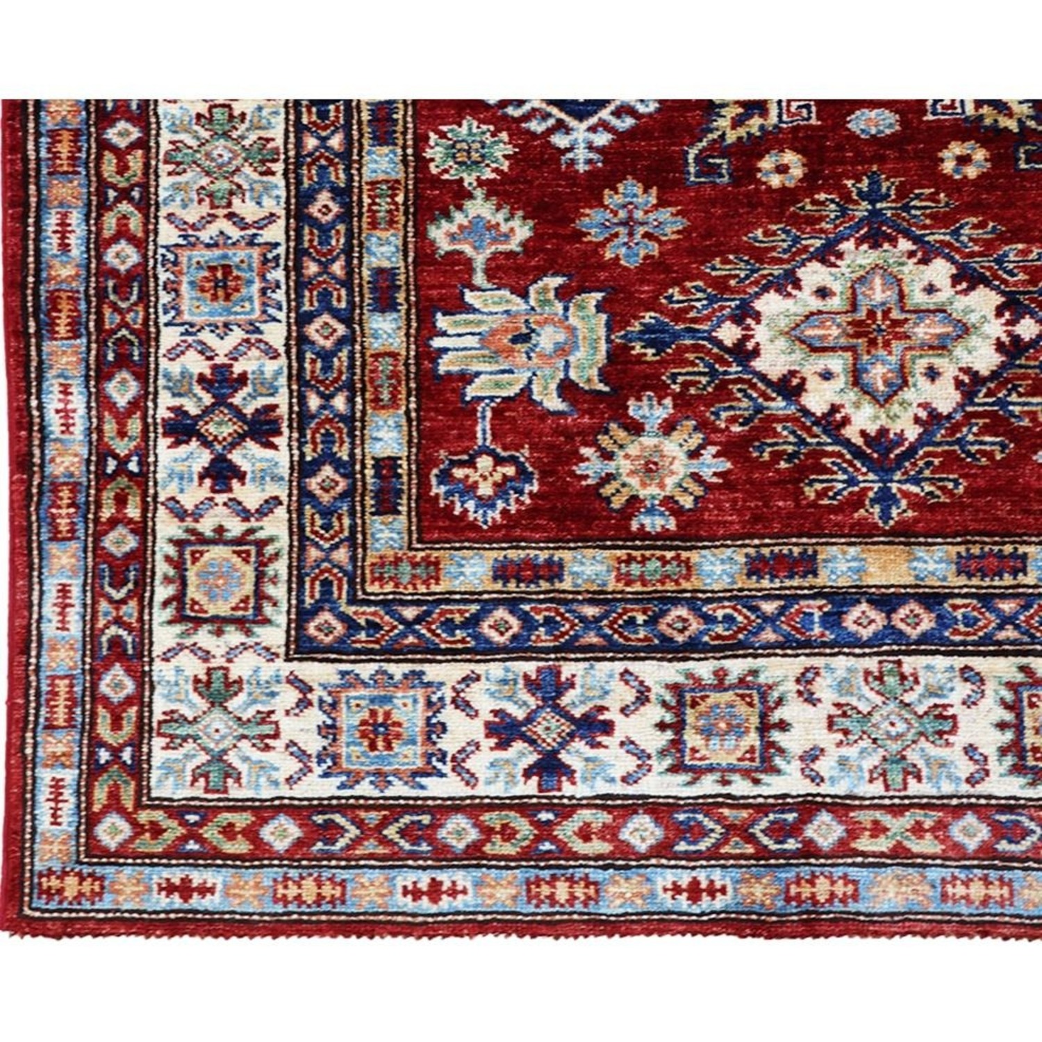 Hand-Knotted 4x6 Afghan Wool Area Rug - Ruby Red 4X6 - image-2