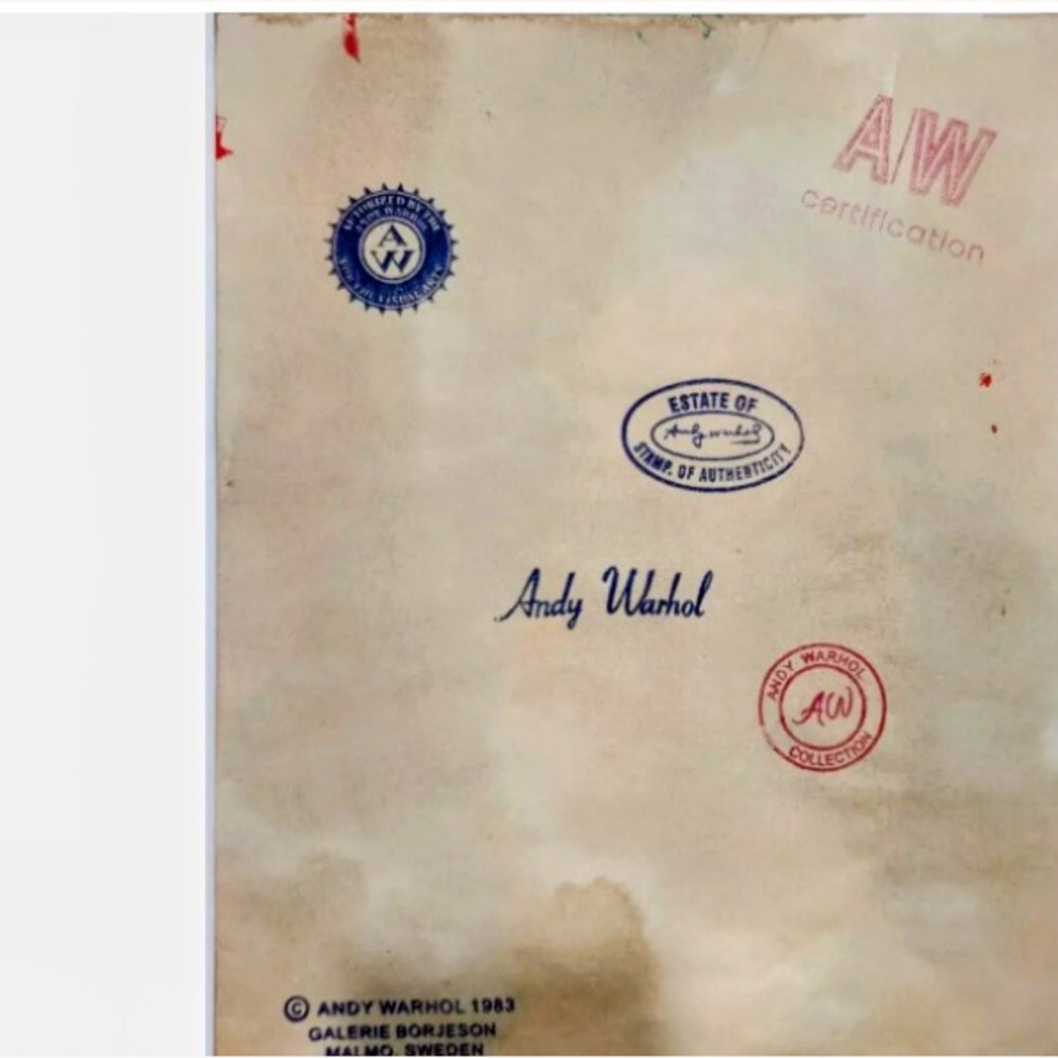 Andy Warhol Painting Signed Elizabeth Taylor Red - image-4