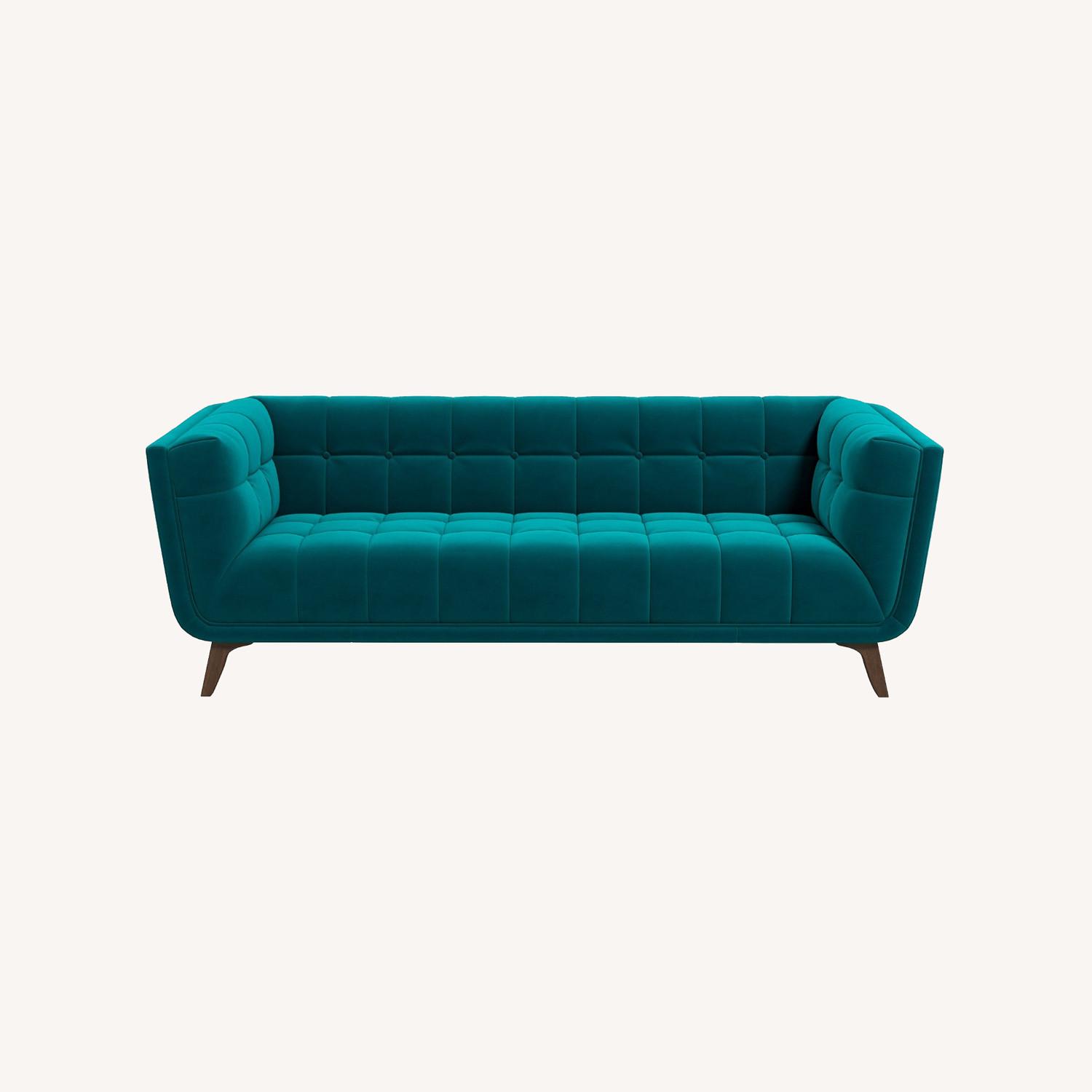 Kano Large Teal Velvet Sofa - image-0