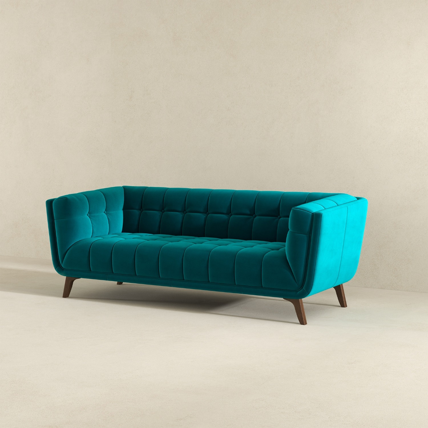 Kano Large Teal Velvet Sofa - image-4