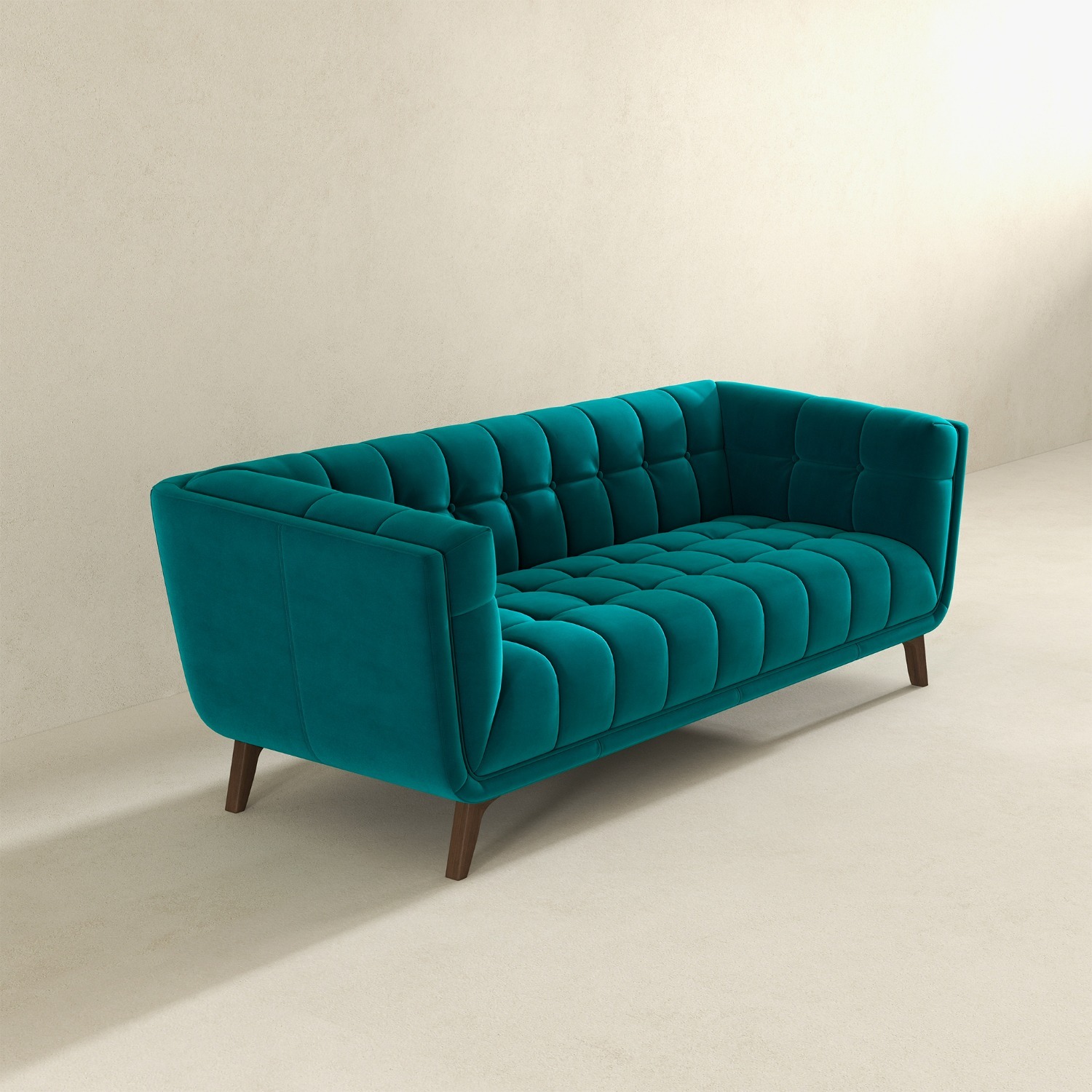 Kano Large Teal Velvet Sofa - image-5