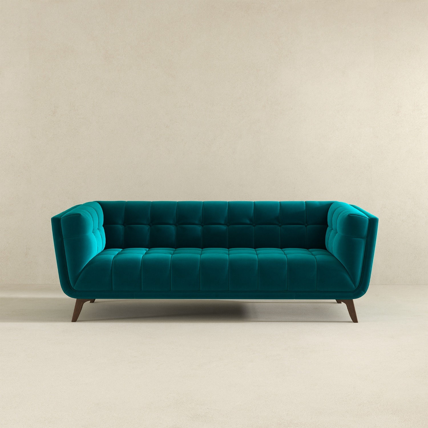 Kano Large Teal Velvet Sofa - image-3