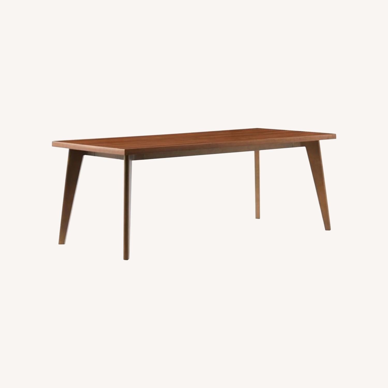 CB2 Harper Brass Dining Table with Walnut Top - image-0