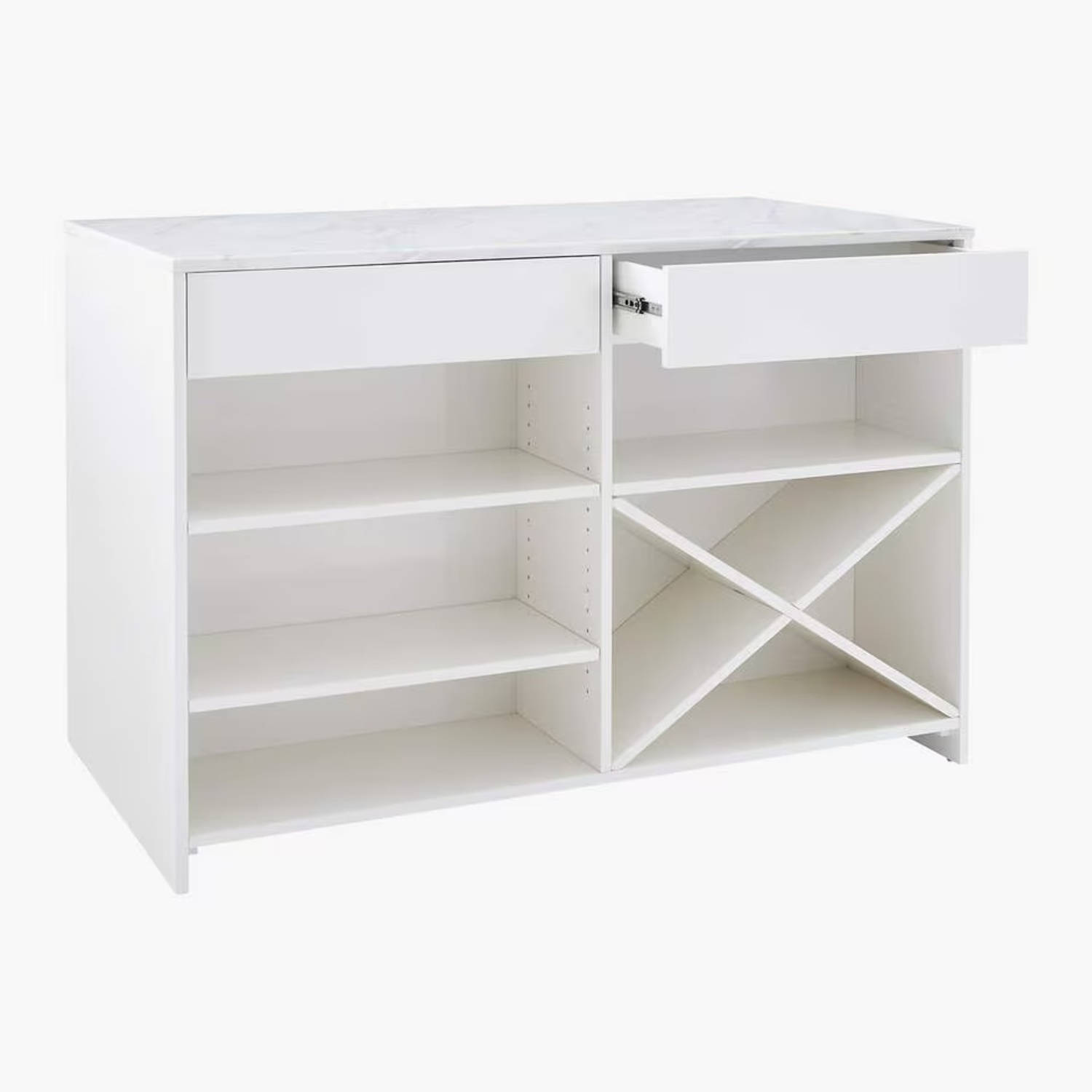 CB2 White Marble Kitchen Island - image-4