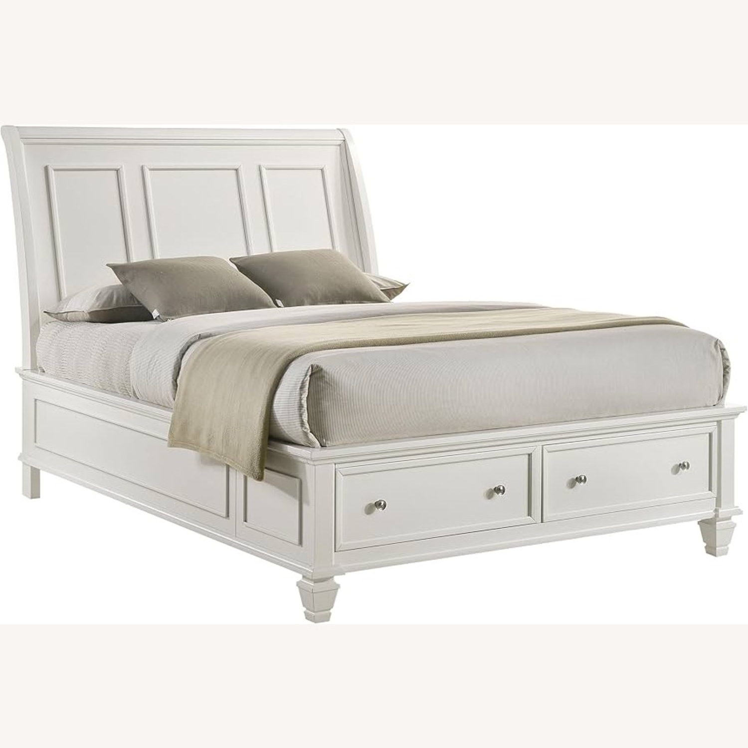 Storage Bed W Sleigh Headboard and Nightstand - image-0