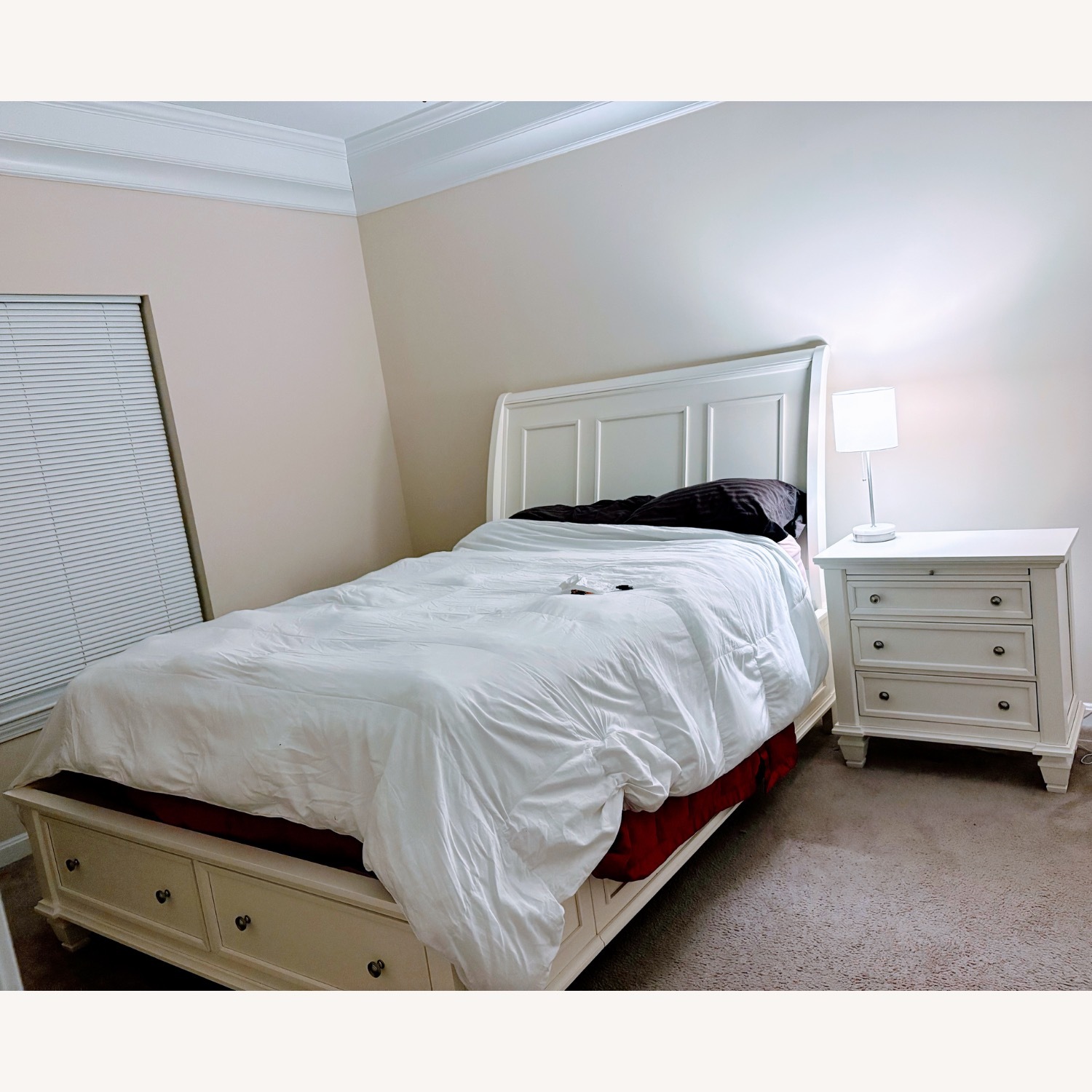 Storage Bed W Sleigh Headboard and Nightstand - image-3