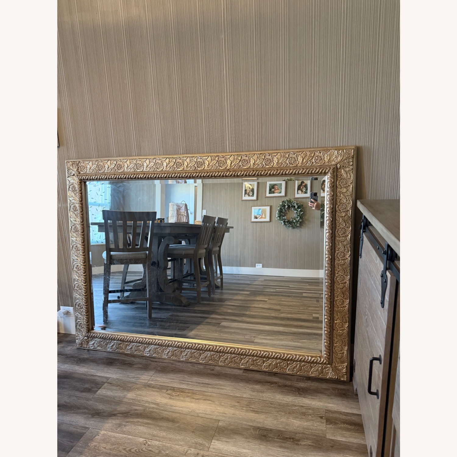 Large Antique Gold Wall Mirror - image-2