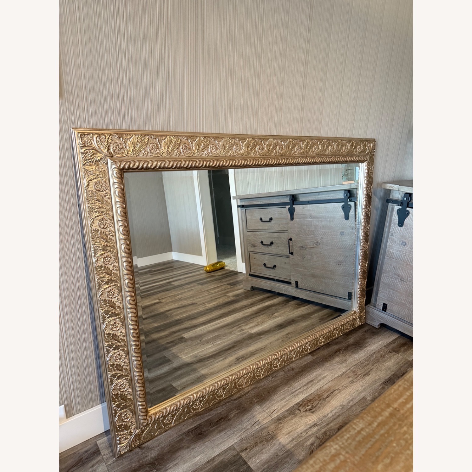 Large Antique Gold Wall Mirror - image-1