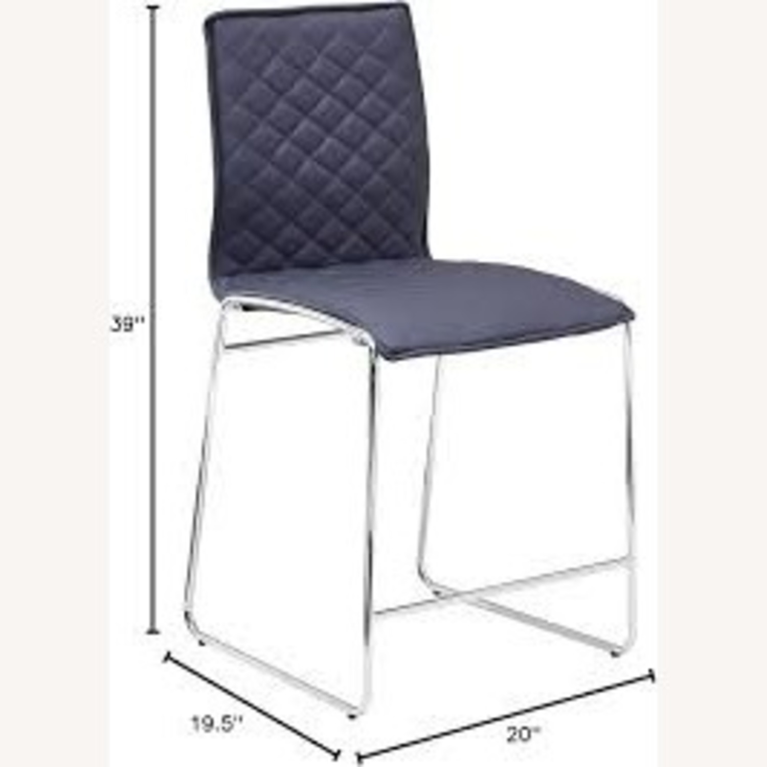 Set of Two Duncan Counter-Height Stools NIB-Dk Grey/Chrome - image-4