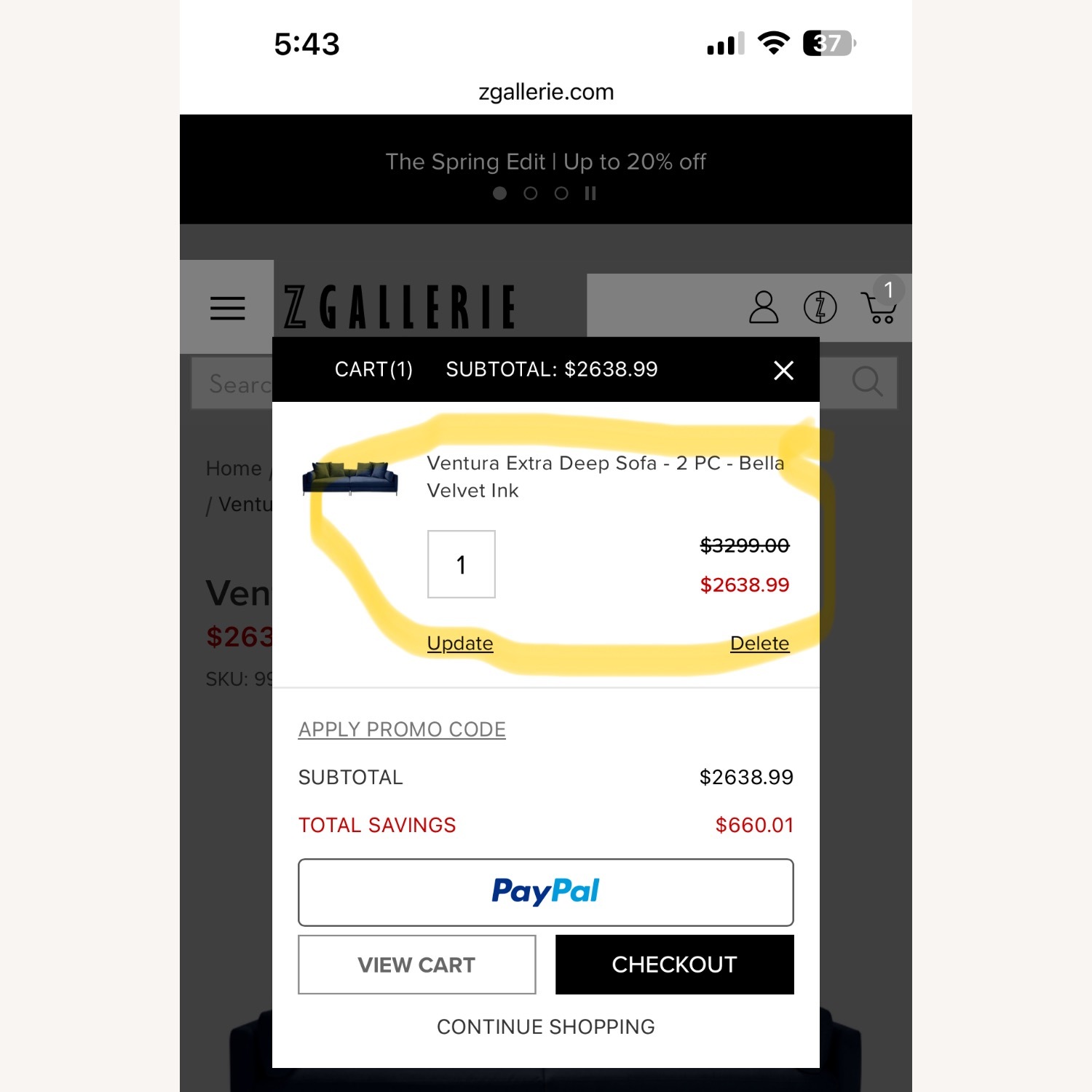 Value City Midnight Blue Sectional - image-7