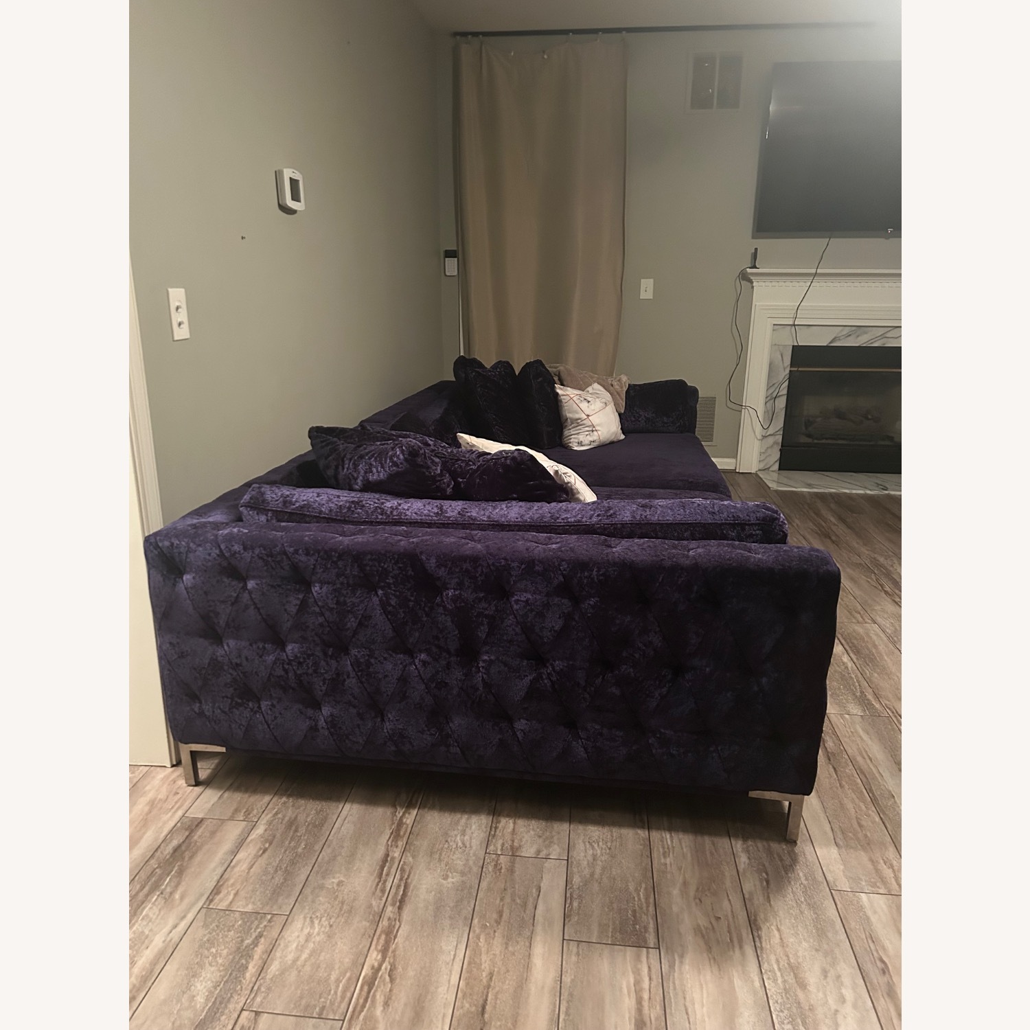 Value City Midnight Blue Sectional - image-5