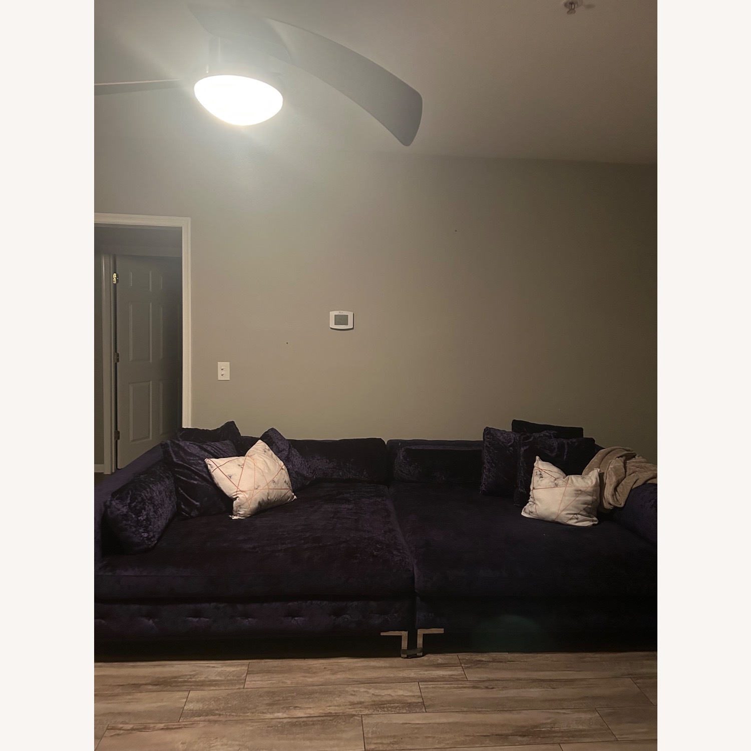 Value City Midnight Blue Sectional - image-0
