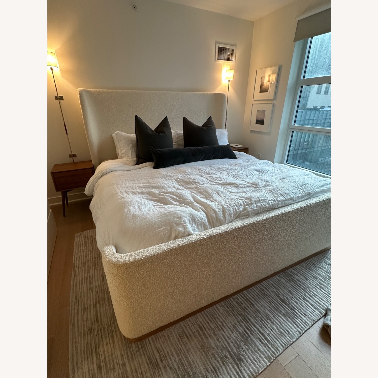 McGee & Co King Upholstered Bed, White Boucle - image-1