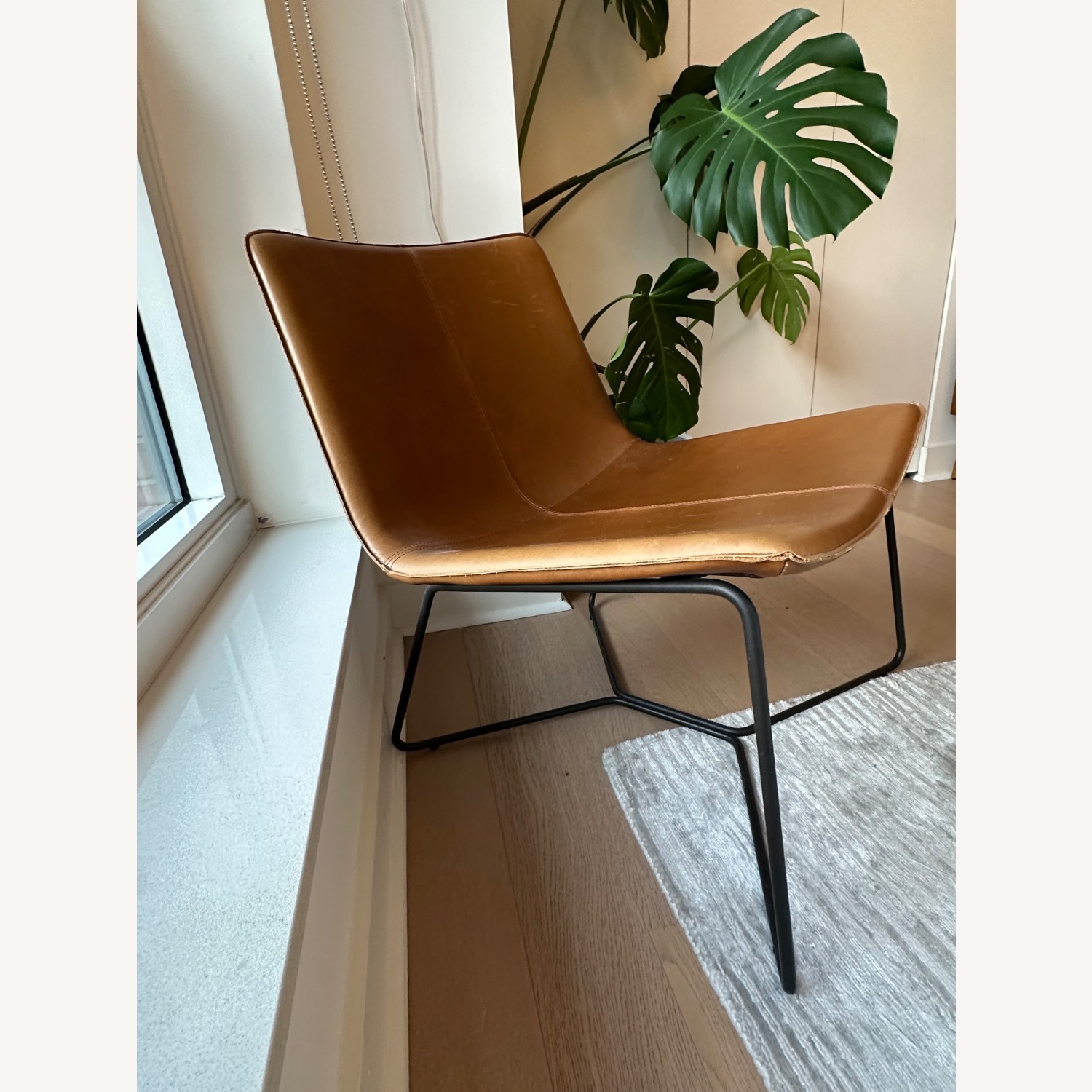 West Elm Leather Slope Chair  - image-4