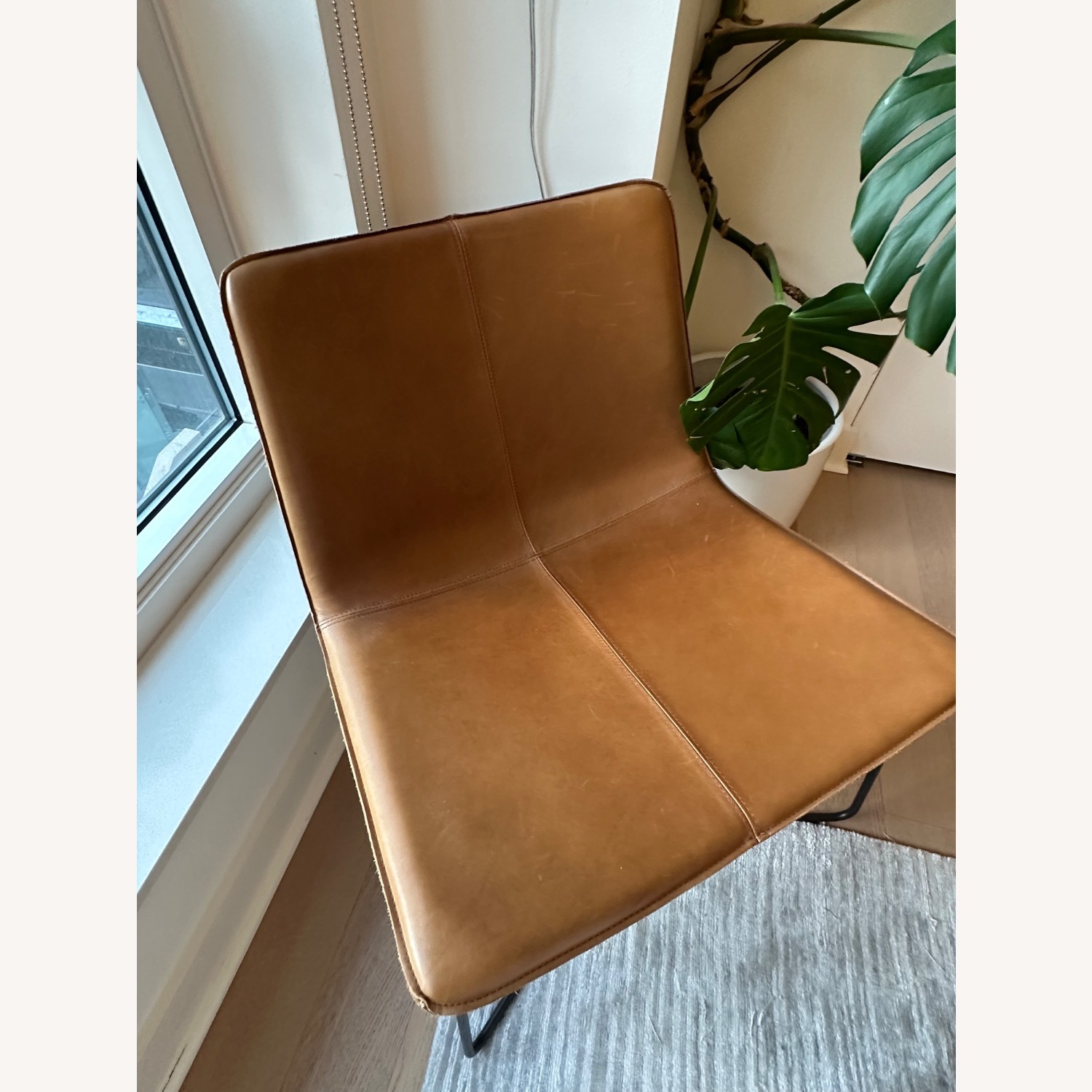 West Elm Leather Slope Chair  - image-3