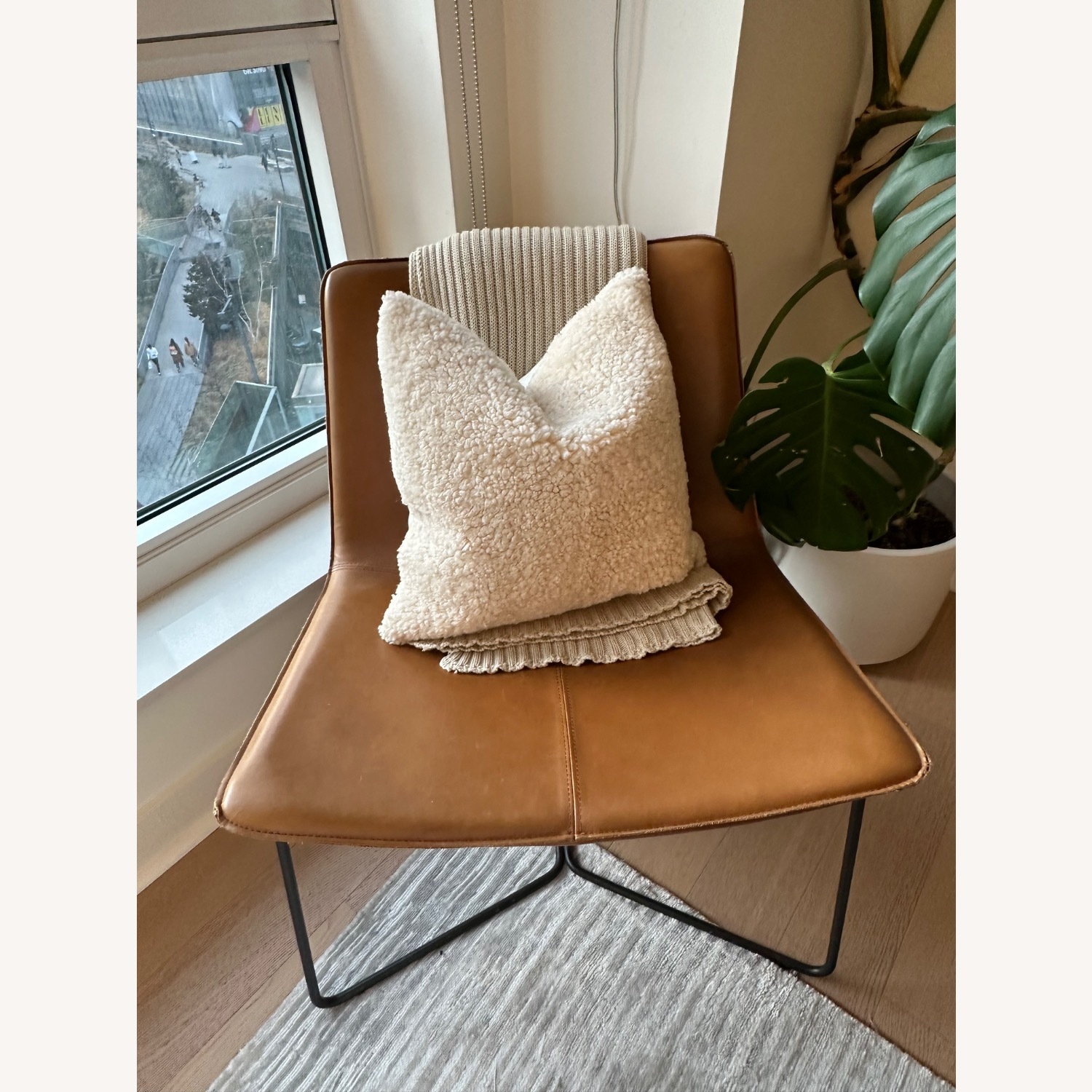 West Elm Leather Slope Chair  - image-2