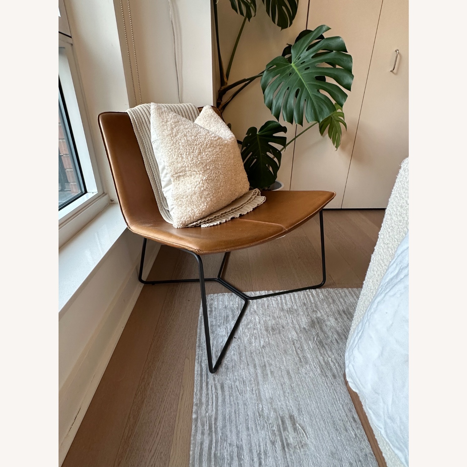 West Elm Leather Slope Chair  - image-1