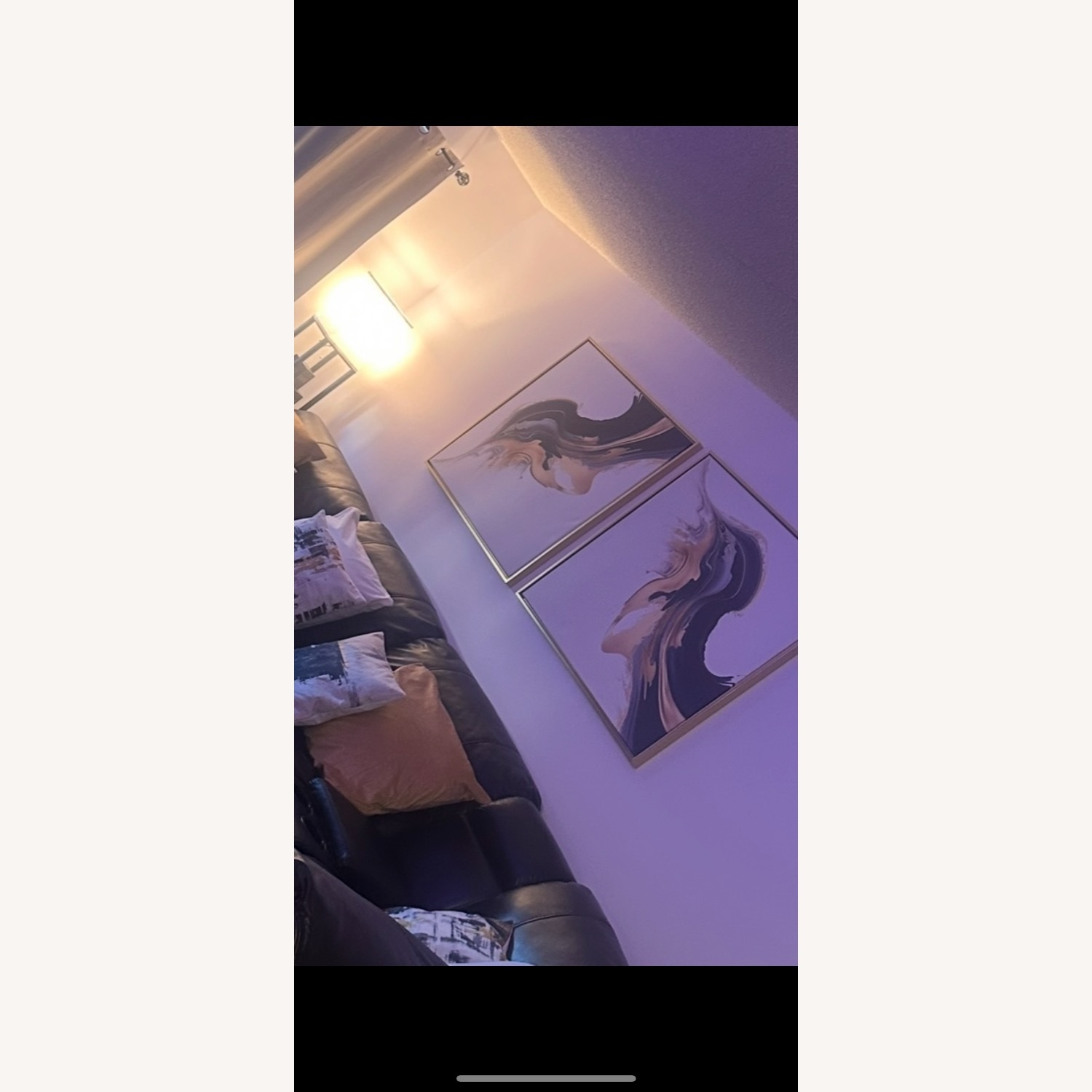 Black, White & Gold Liquid Canvas Painting - image-2