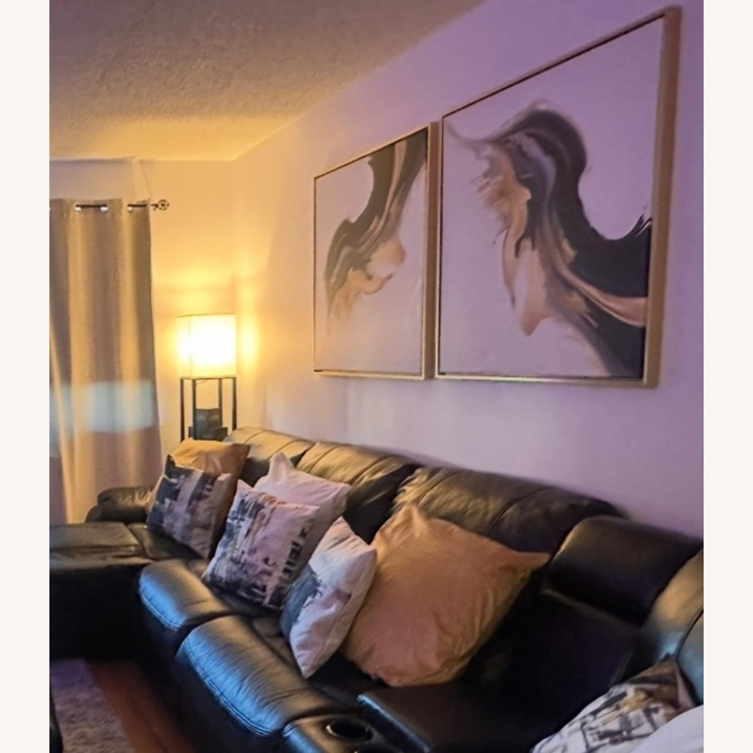 Black, White & Gold Liquid Canvas Painting - image-1