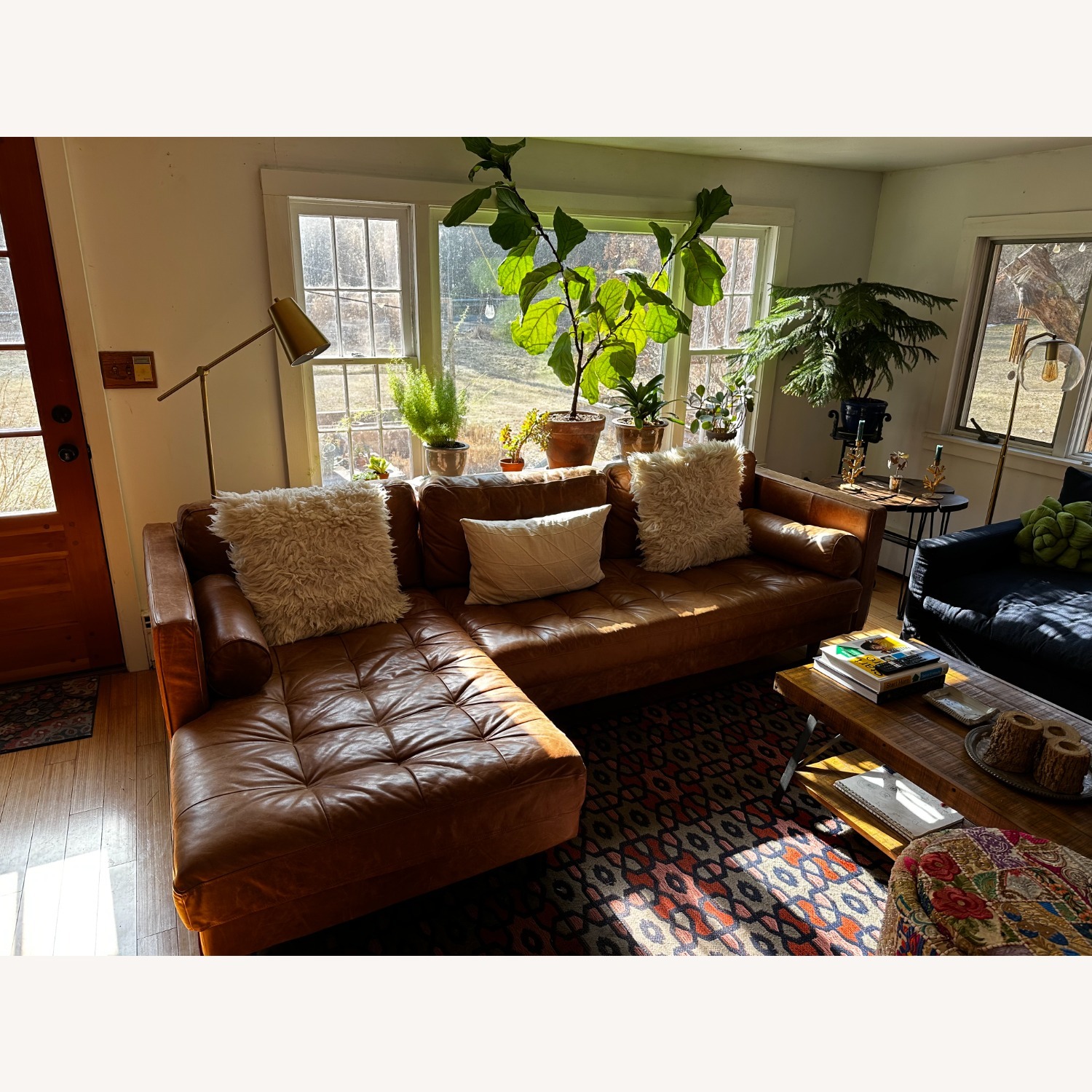 Joybird Briar Leather Sectional - Left - image-1