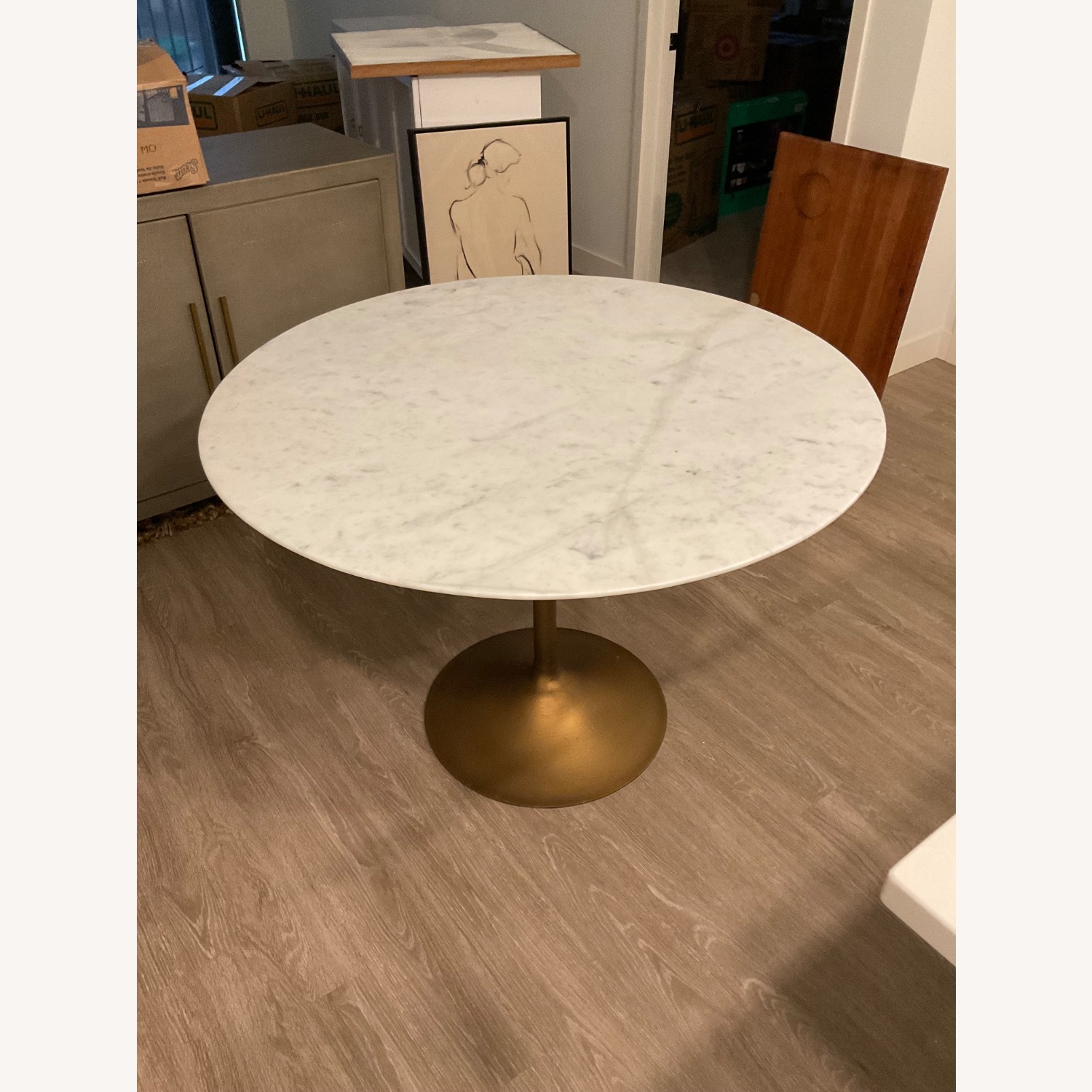 Restoration Hardware Aero Stone Round Dining Table - image-2