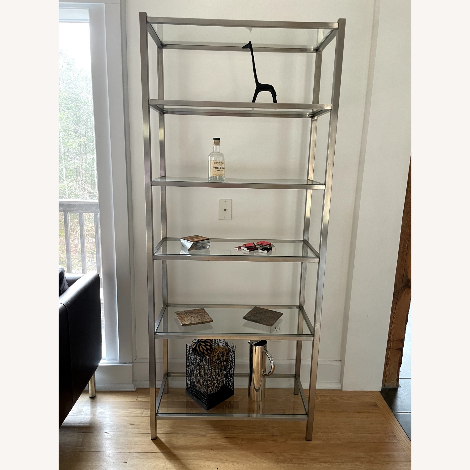 Room & Board Stainless Steel and Glass Bookshelves - image-1