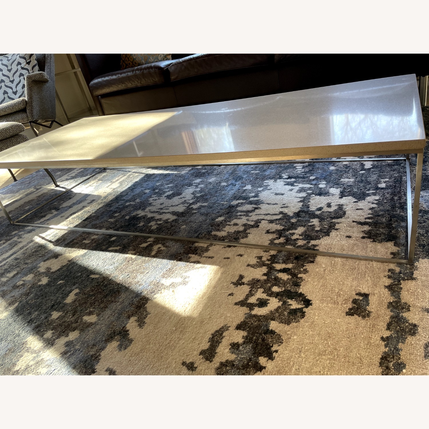 Room & Board Tyne Taupe & Stainless Steel Coffee Table - image-3