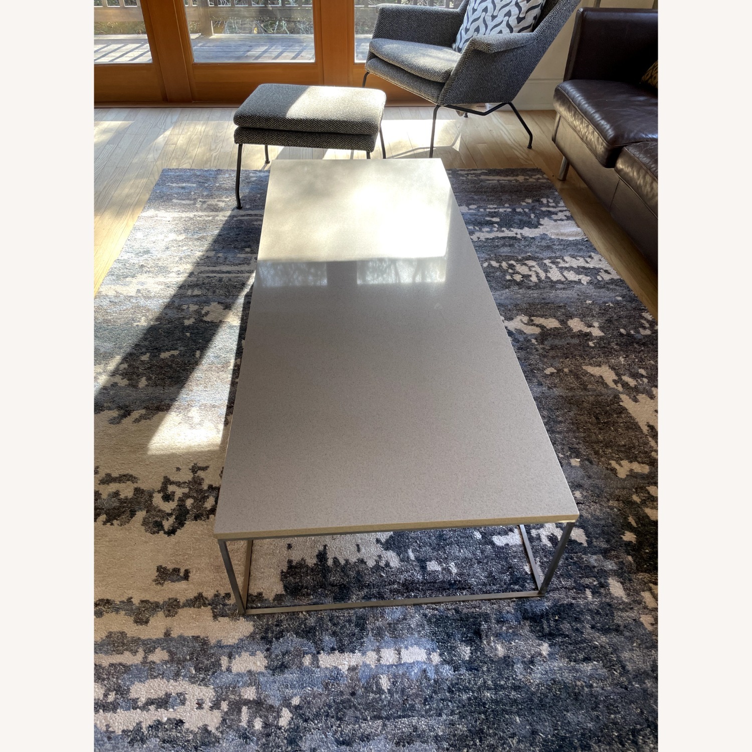 Room & Board Tyne Taupe & Stainless Steel Coffee Table - image-1