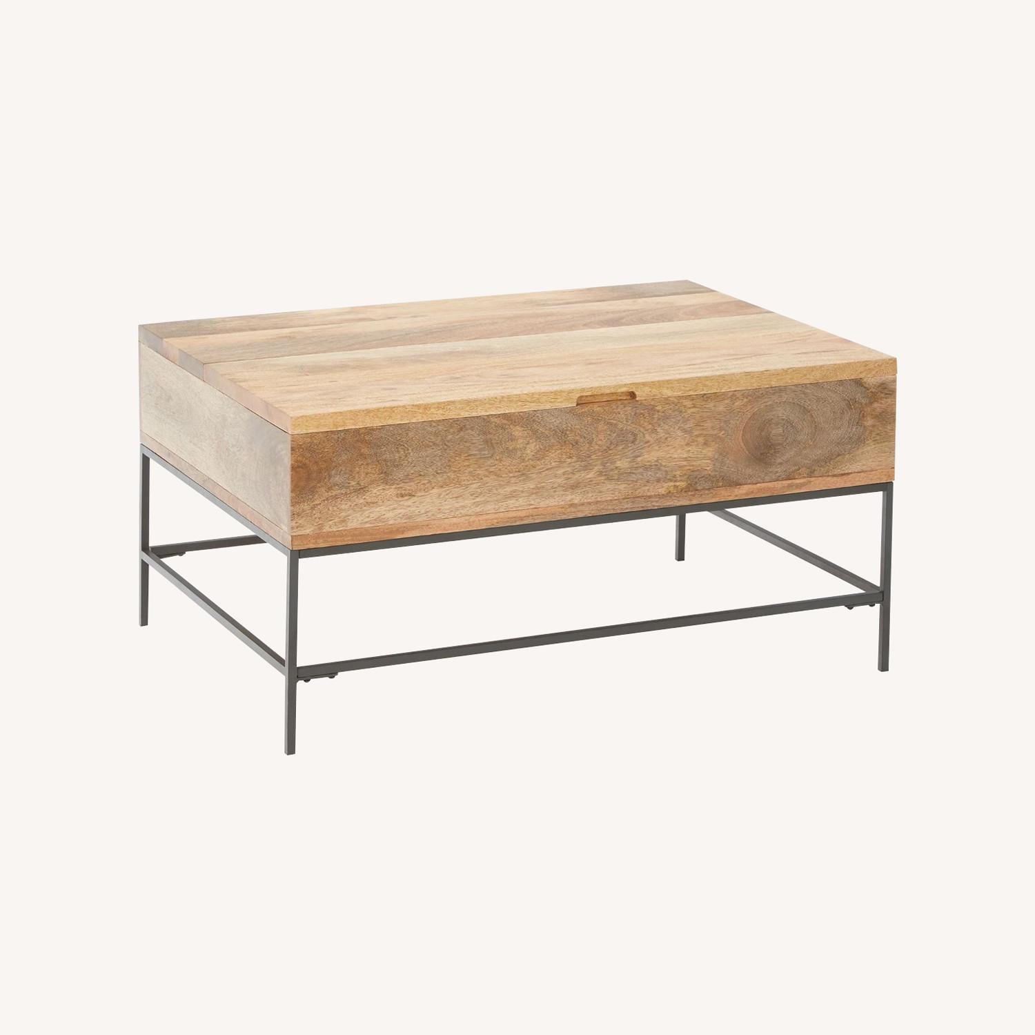 West Elm Industrial Storage Pop-Up Coffee Table 36" - image-0