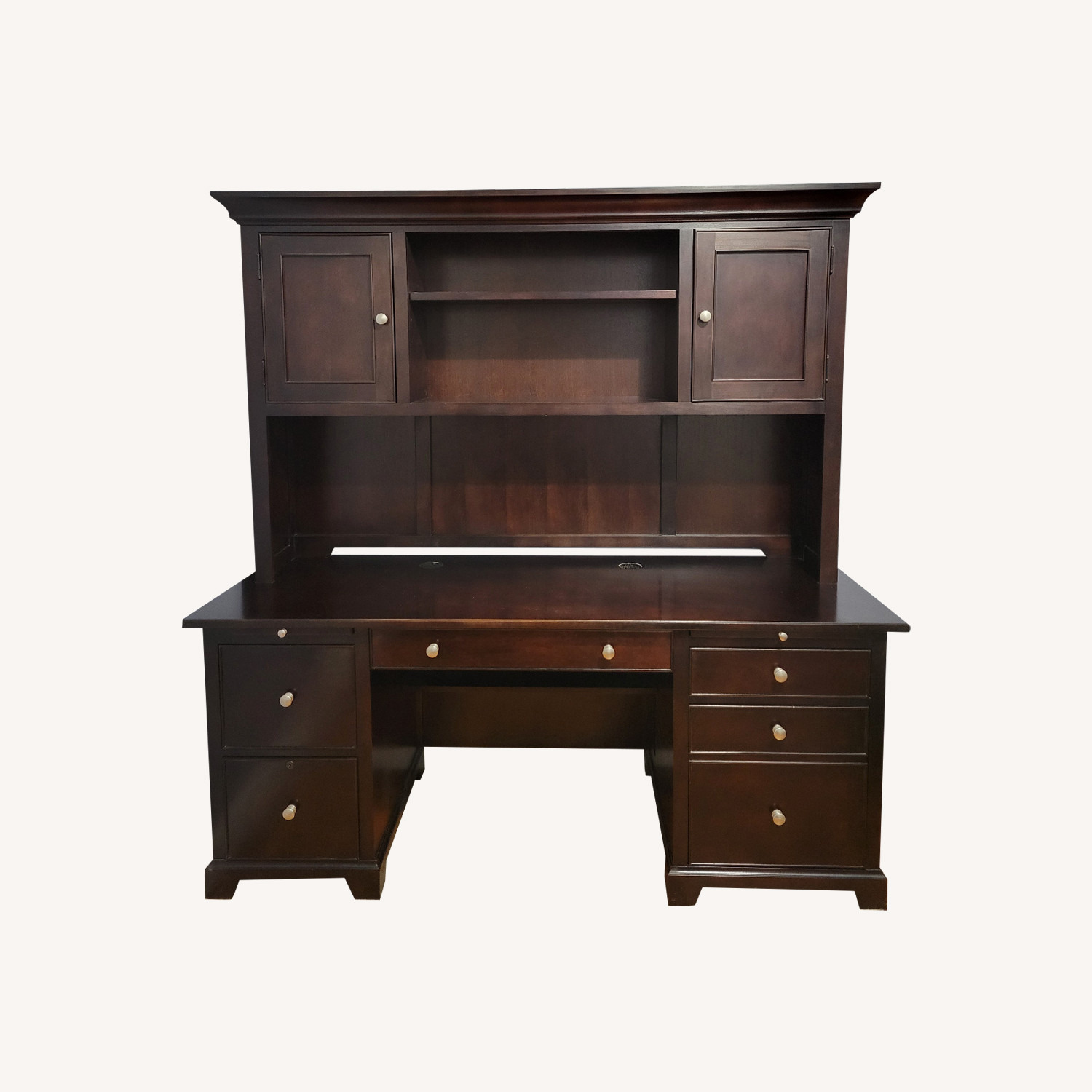 Executive Office Desk and Bookshelf - image-0