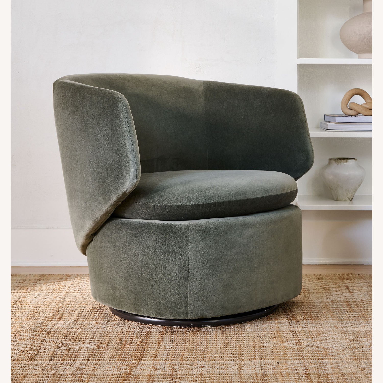 West Elm Crescent Swivel Chair - image-5