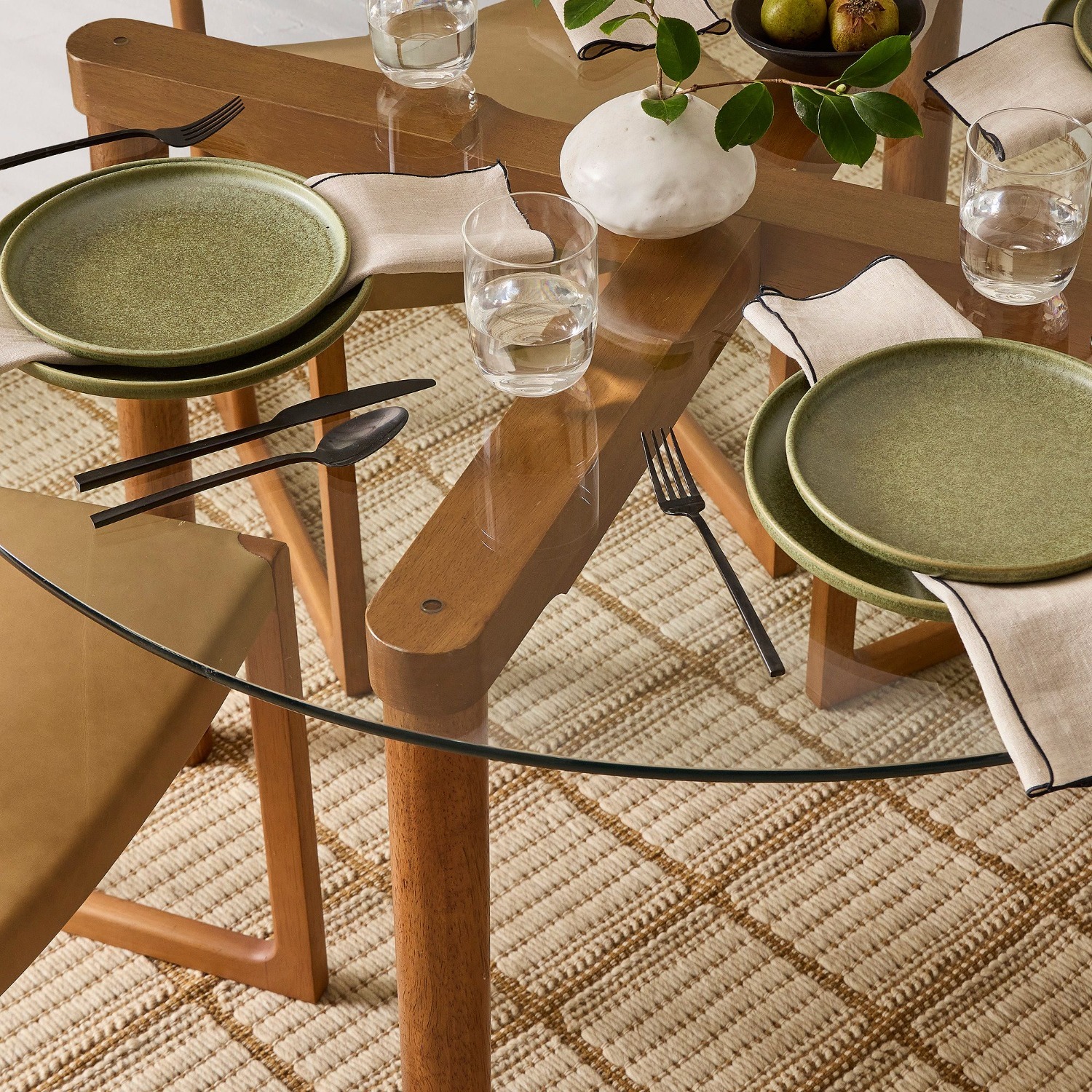 West Elm Larson Round Glass Dining Table (48") - image-6