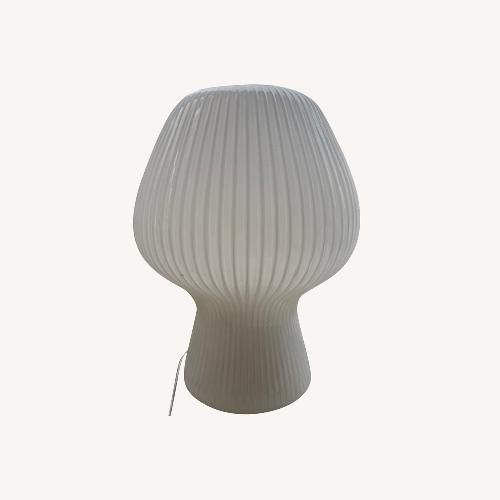 Used West Elm Mushroom Shaped Opaque Glass Table Lamps for sale on AptDeco