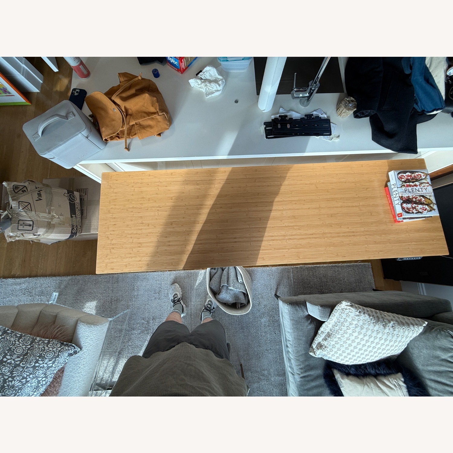 UPLIFT Standing Desk Bamboo & White - image-3