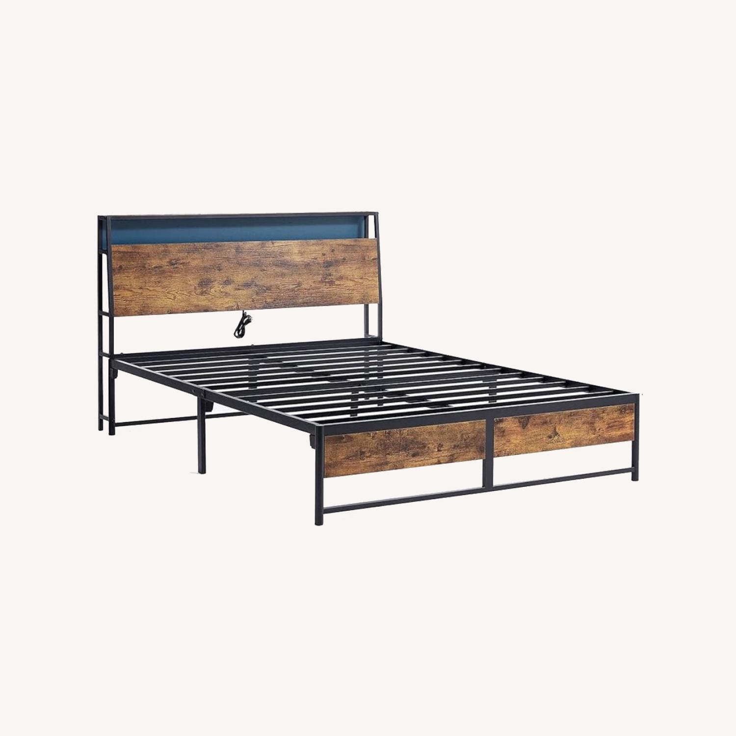 Amazon LINSY Full Bed Frame with Ergonomic Headboard - image-0