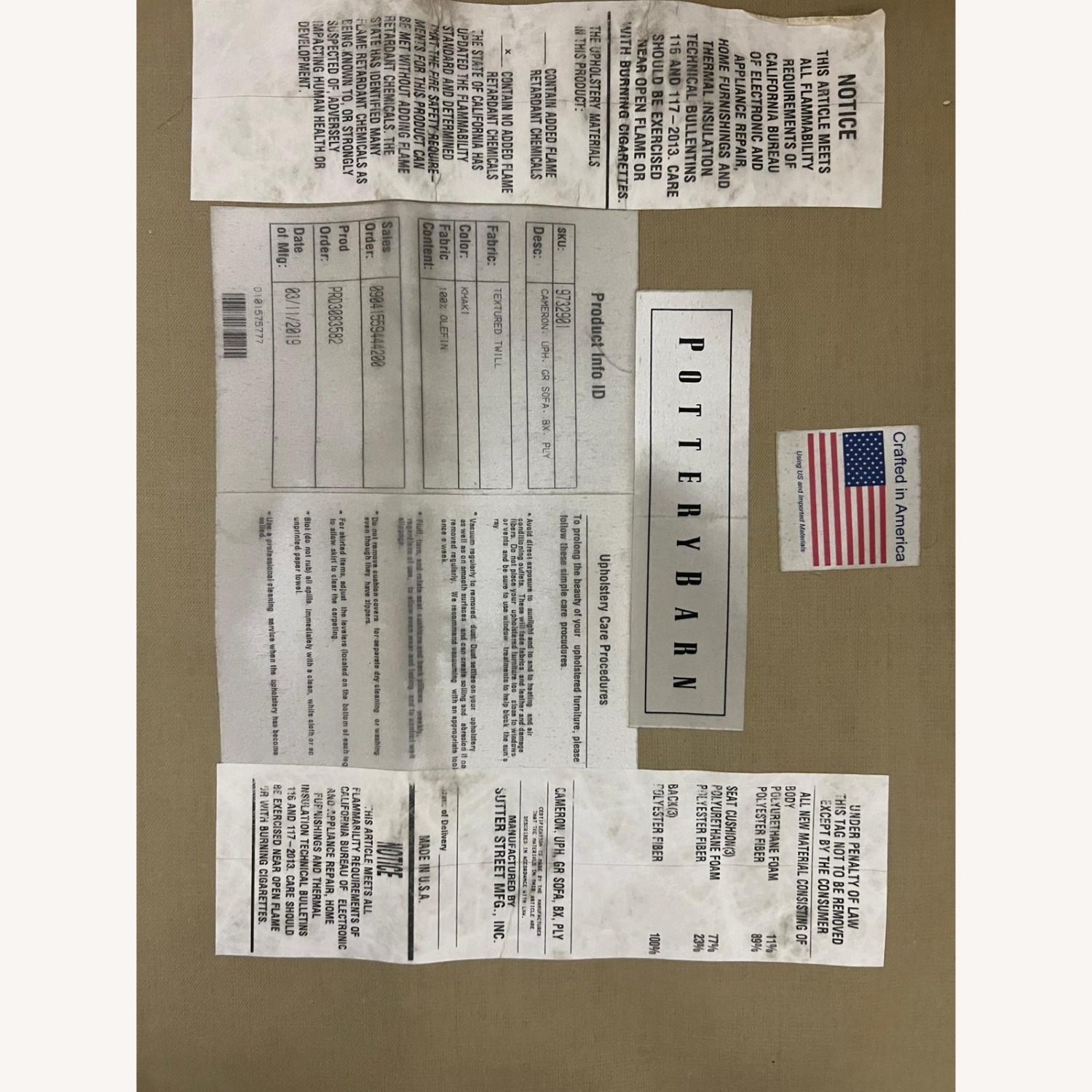 Pottery Barn Cameron Beige Sofa - image-4