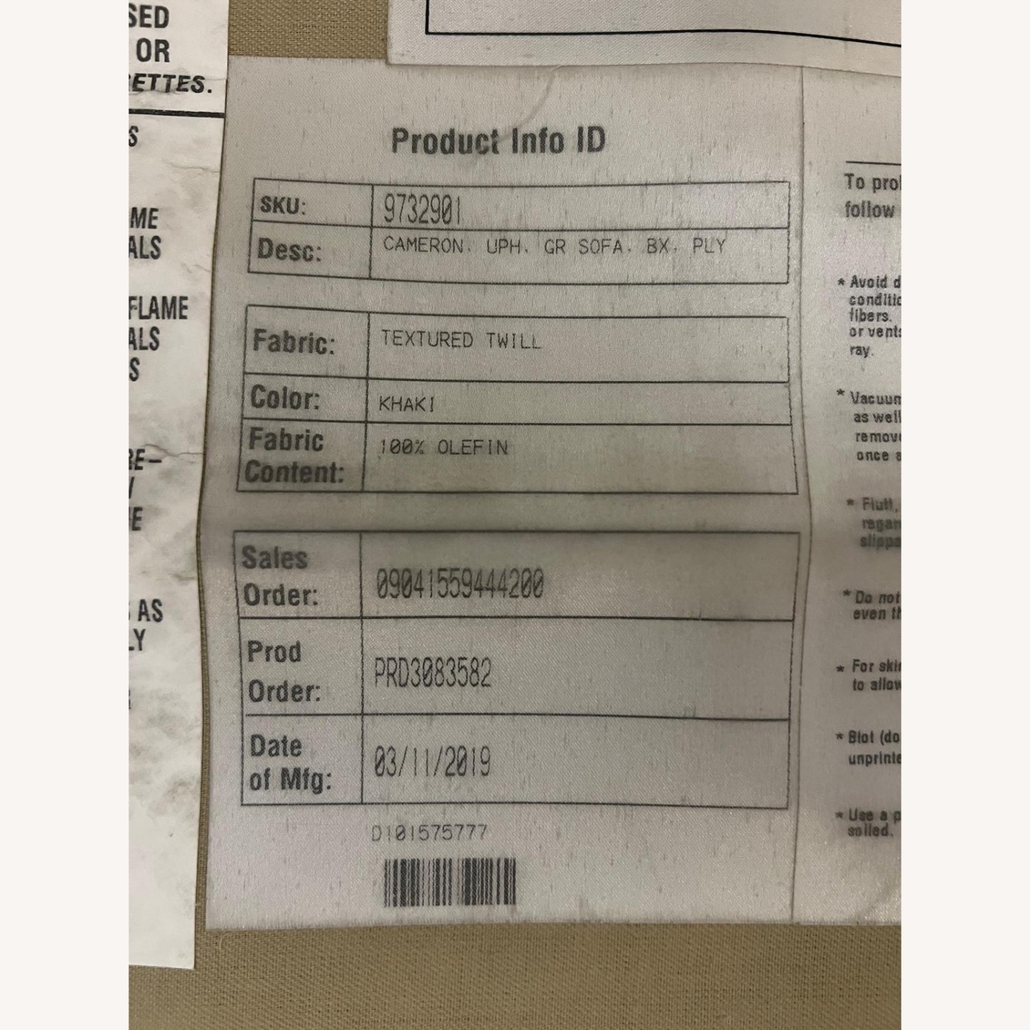 Pottery Barn Cameron Beige Sofa - image-5