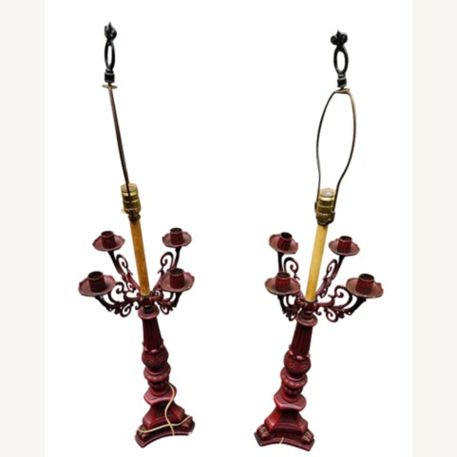 Pieri Tullio MCM Red Candelabra Lamps - image-1